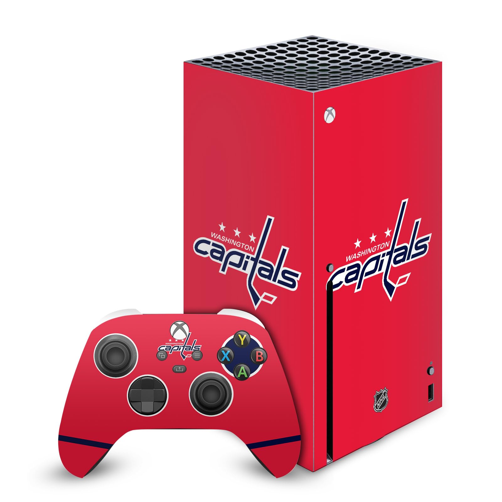 Official NHL Washington Capitals Vinyl Skin Decal Sticker - Compatible with Xbox Series X Console & Controller Bundle - Custom Gaming Accessory for Fans & Players