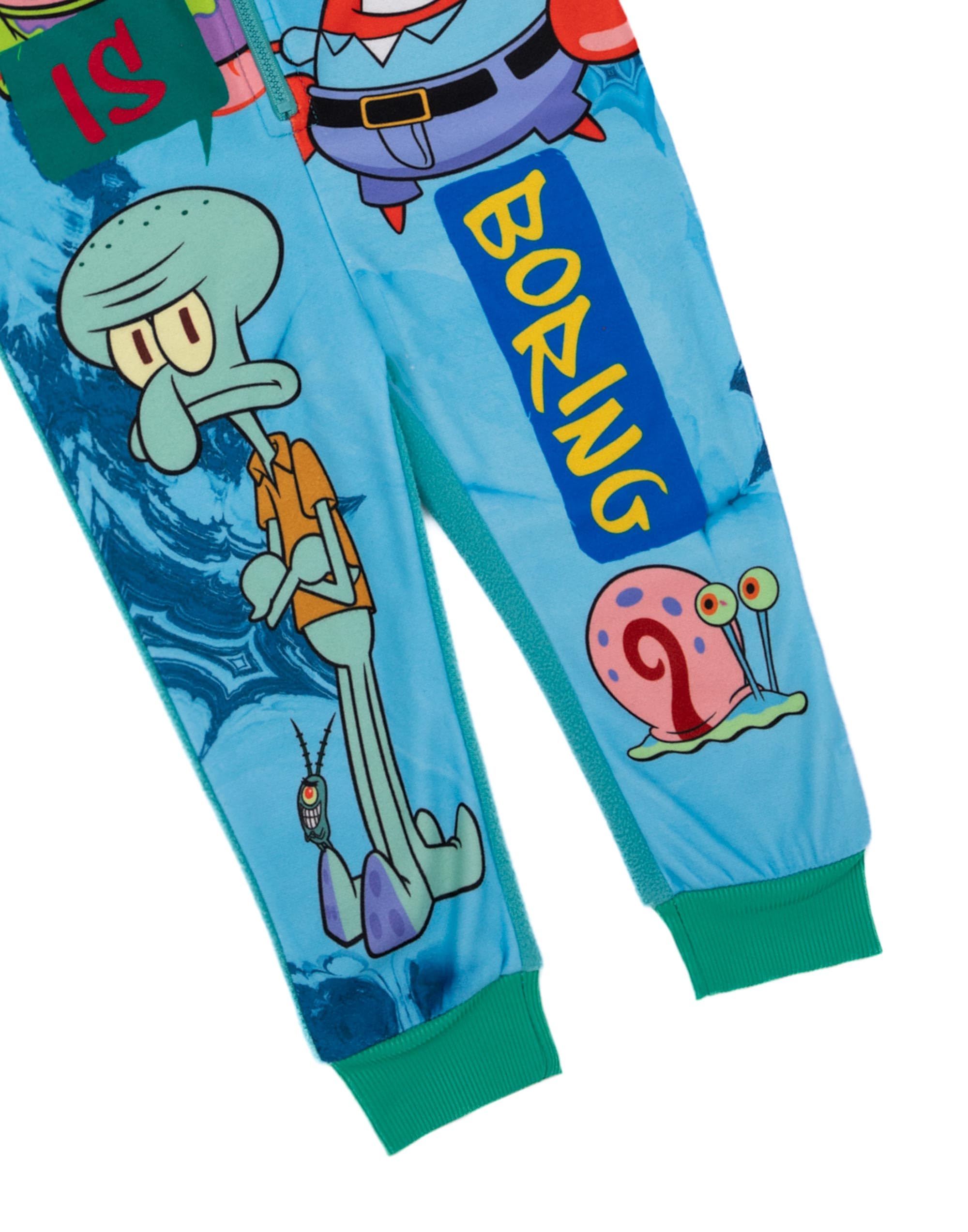 SpongeBob SquarePants Boys Fleece Onesie Pajamas - Green Gaming Jumpsuit for Kids | Soft Loungewear & Sleepwear | Perfect Gift for Gamers & Cartoon Fans | Ideal for Sleepovers, Gaming Sessions & Cozy Nights