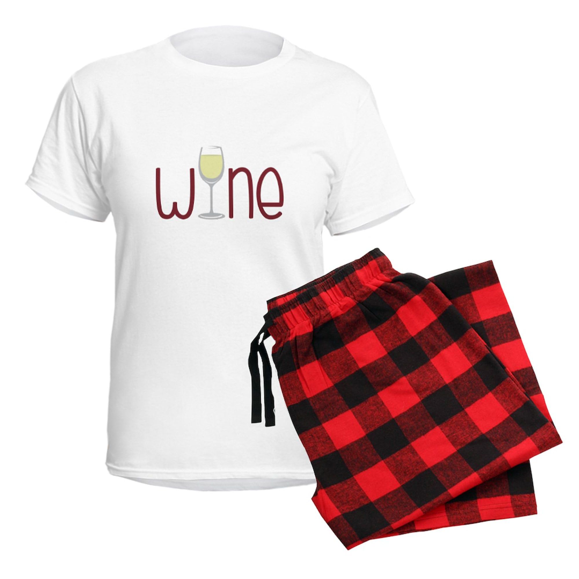 Women's Comfortable Cotton Pajama Set - Funny Wine Themed Sleepwear PJs for Relaxing at Home, Lounging & Gift Giving | CafePress