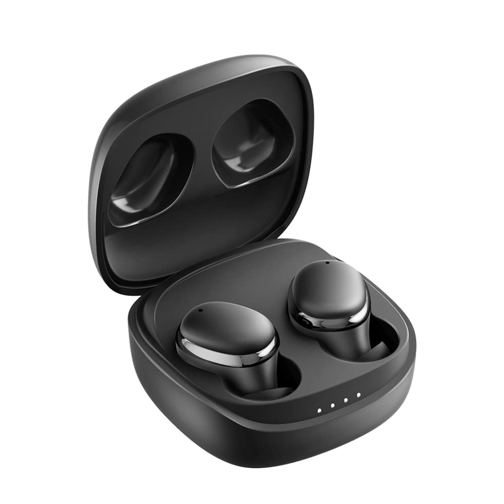 Kamon K14 Wireless Bluetooth Earbuds with Wireless Charging Case - Bluetooth 5.3, IPX7 Waterproof, Touch Control, Built-in Mic, Hi-Fi Stereo Sound - Compatible with iPhone 14/13, Samsung Galaxy - Perfect for Gym, Running & Daily Use (Black)