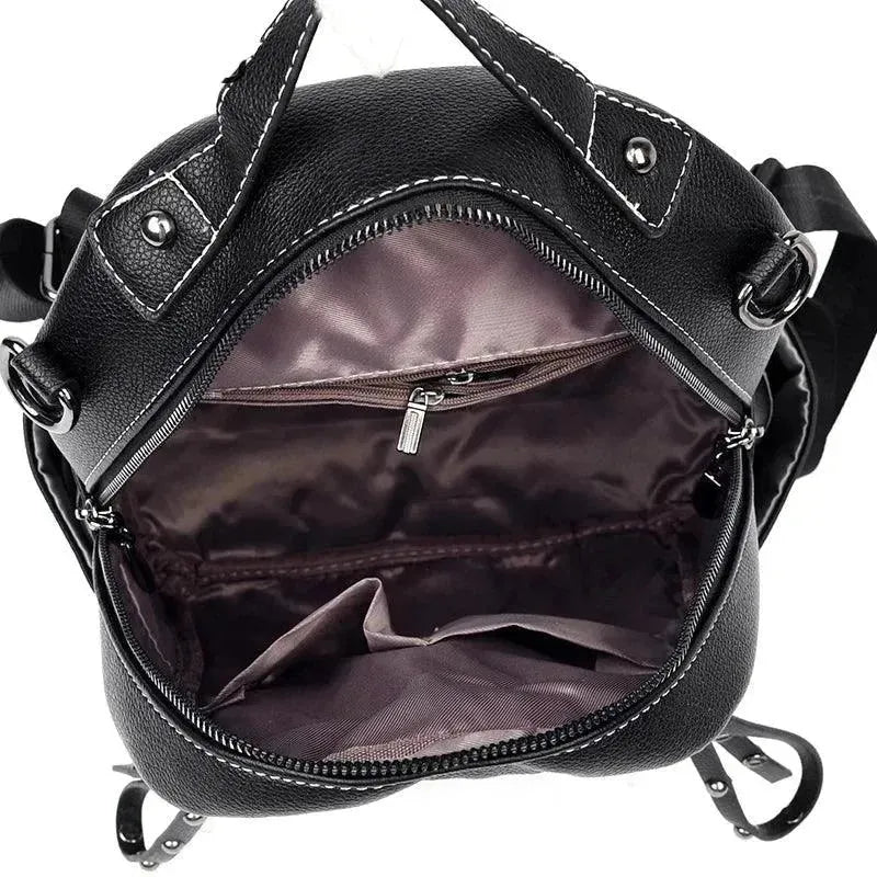 Premium Genuine Leather Women's Backpack Purse - Fashionable & Durable Handbag for Work, Travel & Daily Use