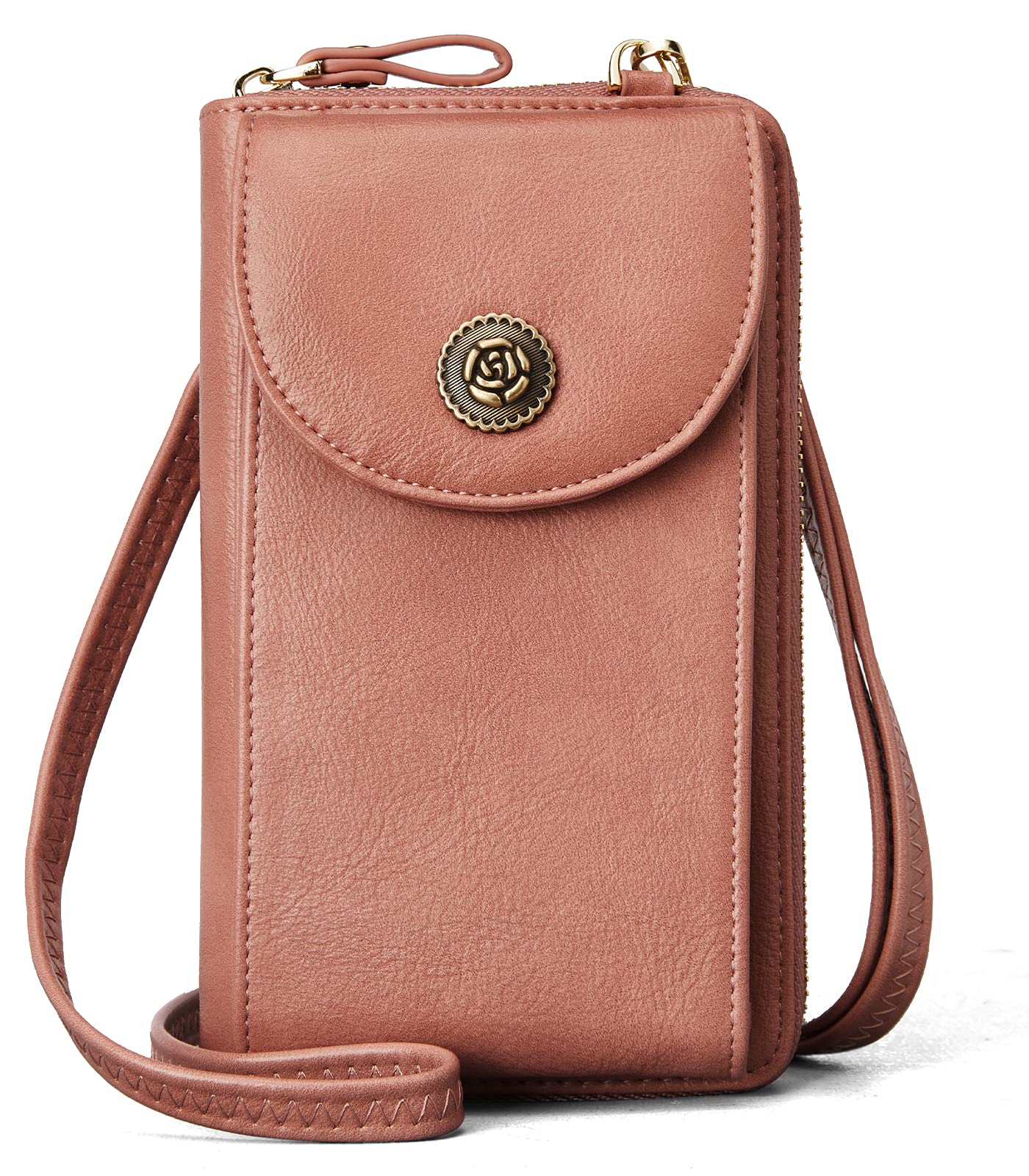 BROMEN Vegan Leather Small Crossbody Phone Purse for Women - Slim Wallet with Credit Card Holder - Perfect for Travel, Shopping & Everyday Use