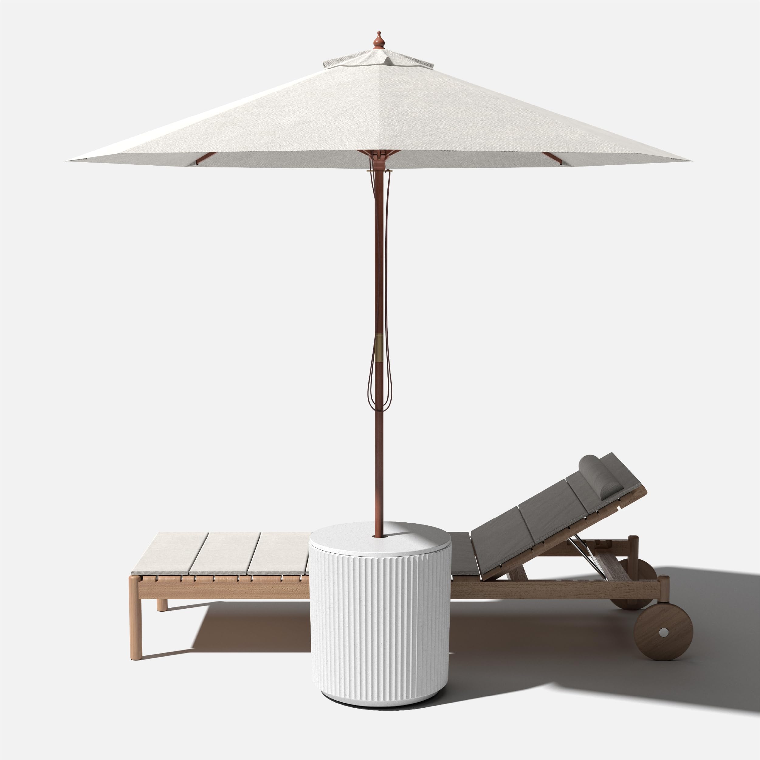 Veradek Umbrella Side Table - Outdoor Patio Coffee Table with Umbrella Hole, Durable Plastic-Concrete Composite Material, Easy Assembly for Porch, Garden, Deck - Perfect for Poolside, Picnic, and Backyard Relaxation