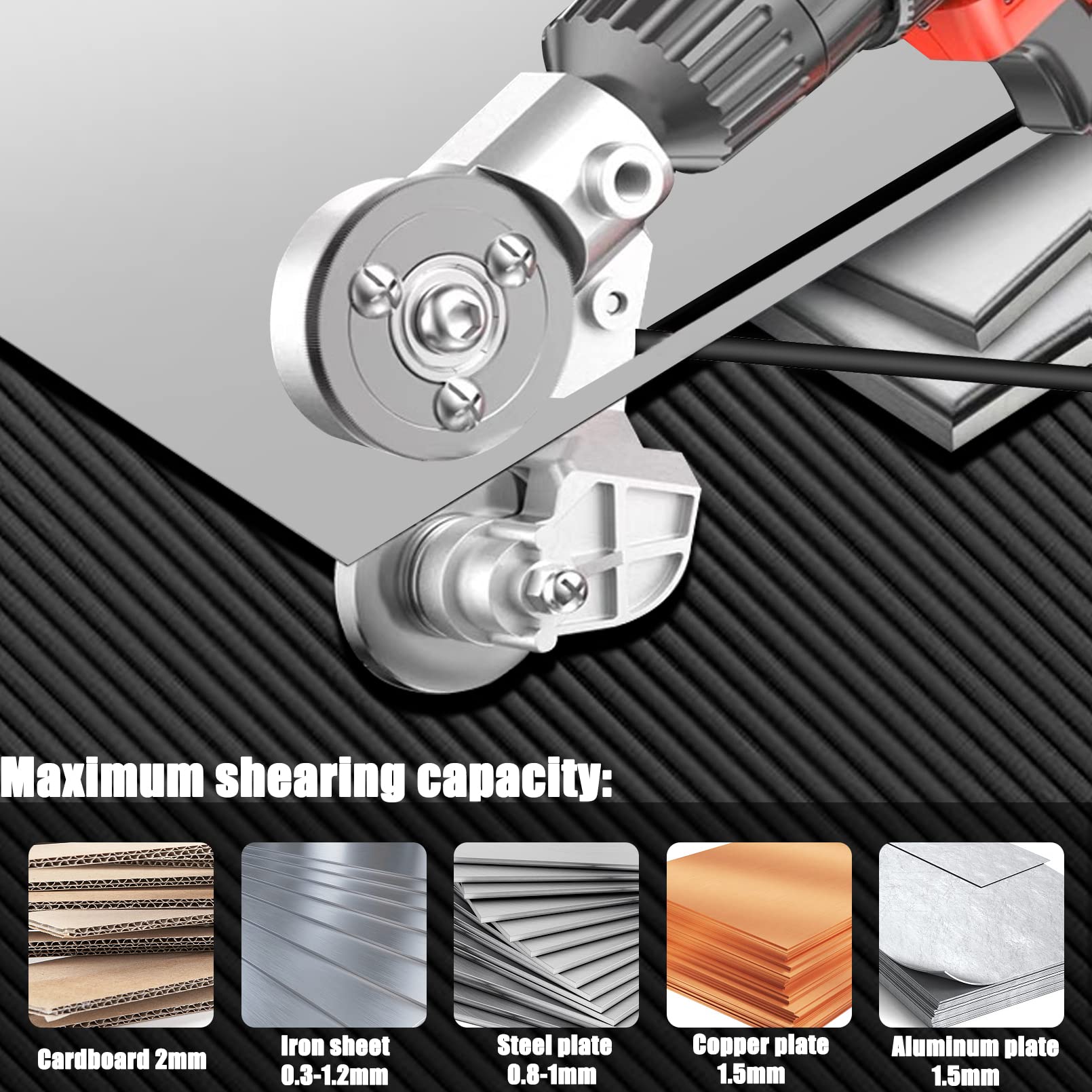 Electric Drill Metal Cutter Attachment - Sheet Metal Nibbler Tool for Cutting Iron, Steel, Copper & Aluminum | Perfect for DIY Projects, HVAC Work & Metal Fabrication