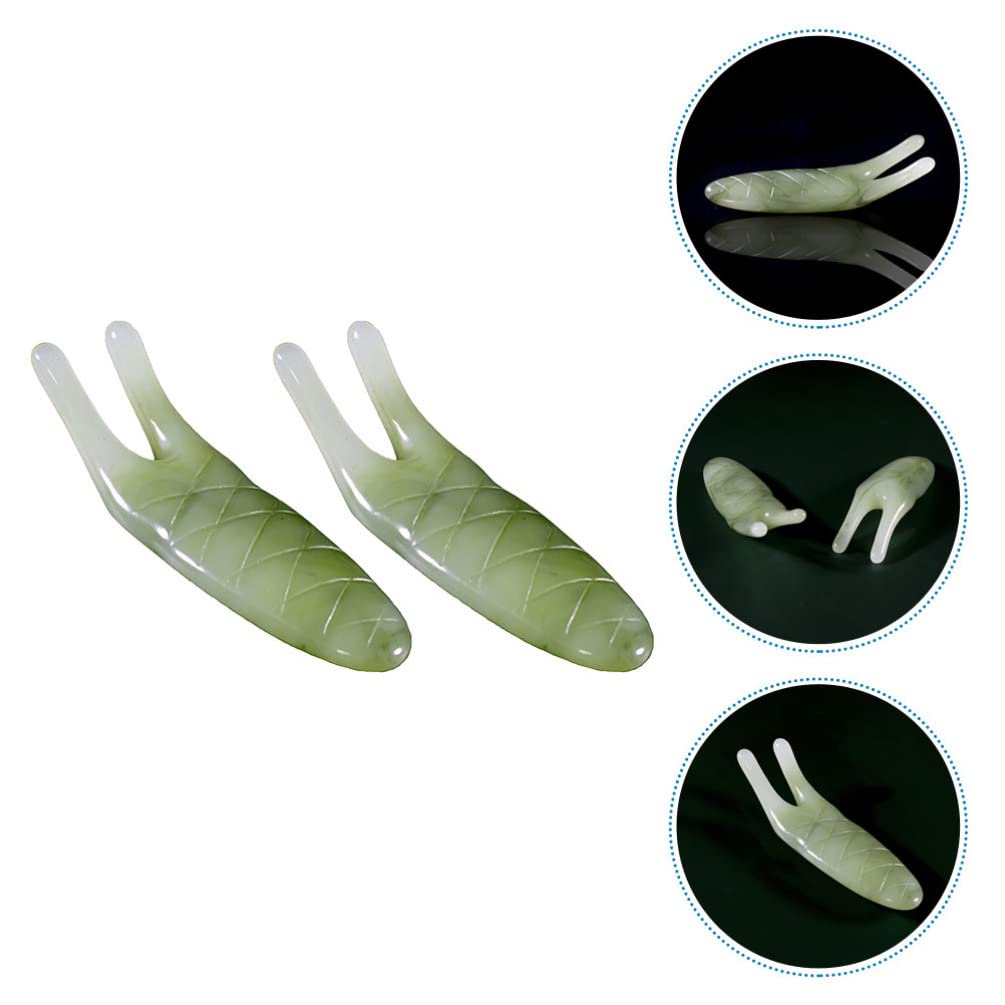 FOMIYES 2Pcs Eye Massager & Facial Scraping Tool Set - Horn Massage Stick & Resin Chakra Healing Stones for Thai Massage, Stress Relief & Skincare - Perfect for Spa, Home Relaxation & Beauty Routine