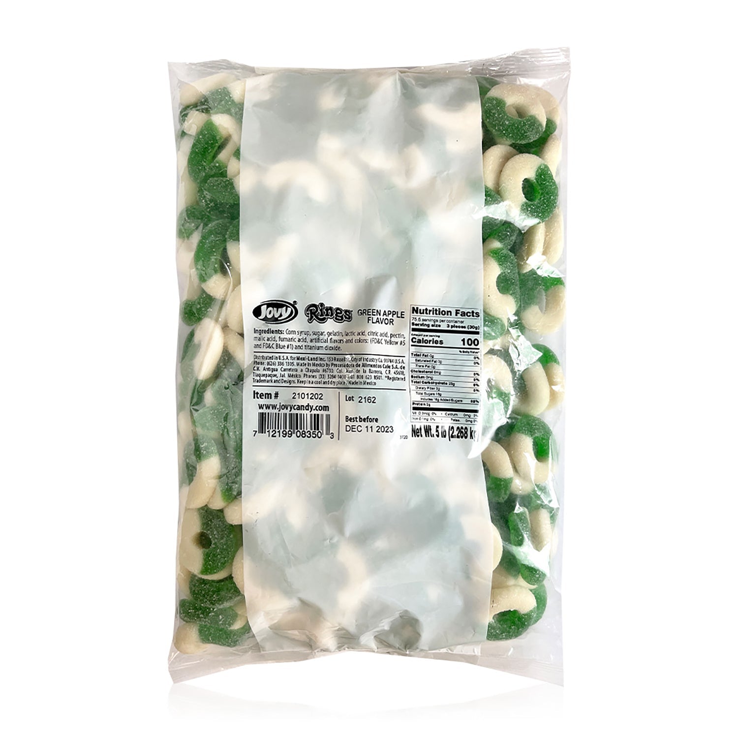 Jovy Gummy Apple Rings - 5lb Bulk Candy Bag | Sour & Sweet Chewy Snacks for Parties, Movie Nights & Office Treats