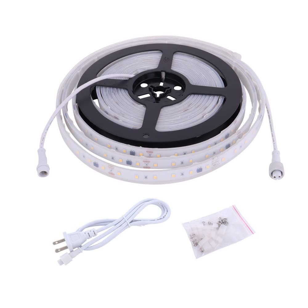 120V Dimmable LED Strip Light - Smart Plug Compatible, Waterproof IP65, No LED Driver Needed, Cool White 6000K Flexible Rope Lighting - Perfect for Kitchen Under Cabinet, Home Accent, and DIY Projects (110-115V)