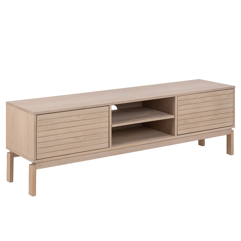 160cm Oak Entertainment TV Unit - Modern TV Stand with Storage for Living Room & Home Theater