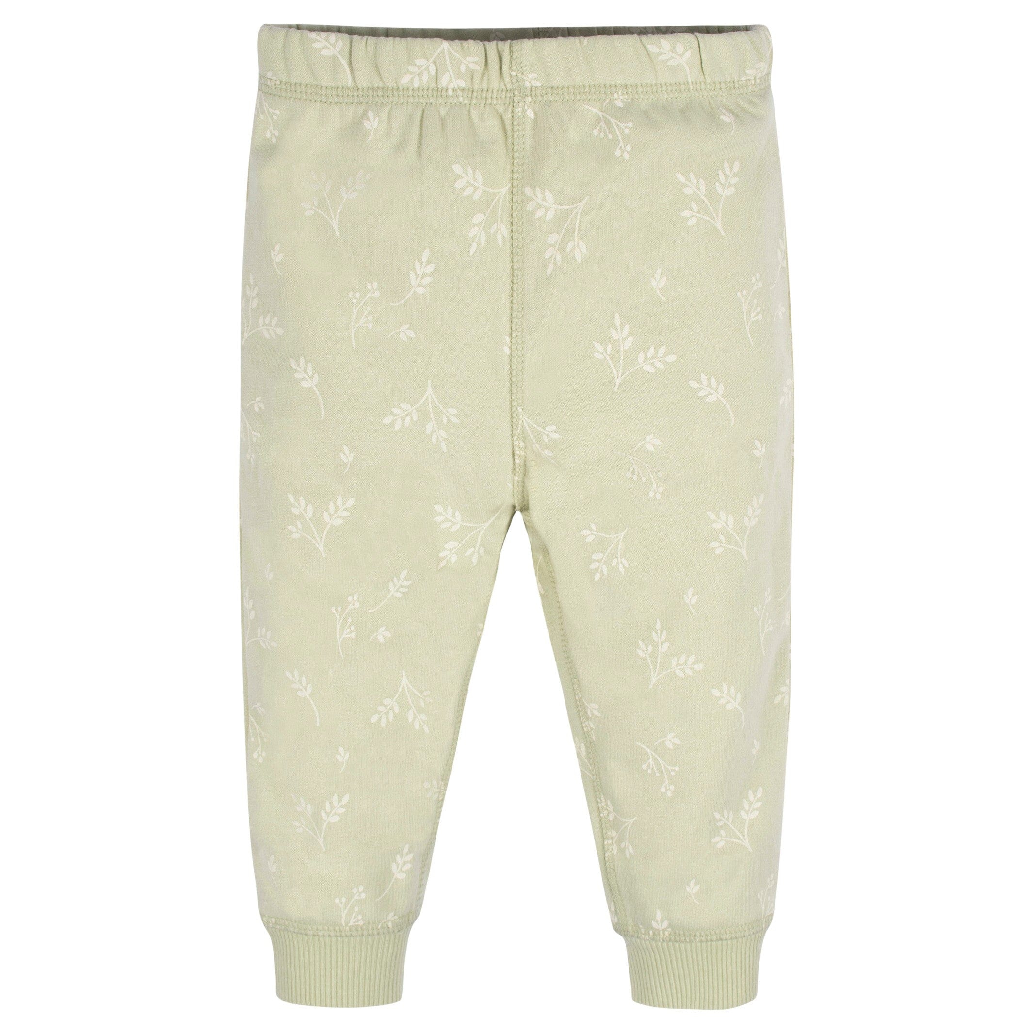 2 Piece Baby & Toddler Girls Green Leaves Sweatshirt & Pant Set - Soft Cotton Outfit for Playtime & Family Photos | Cute Matching Clothes for Infants & Toddlers