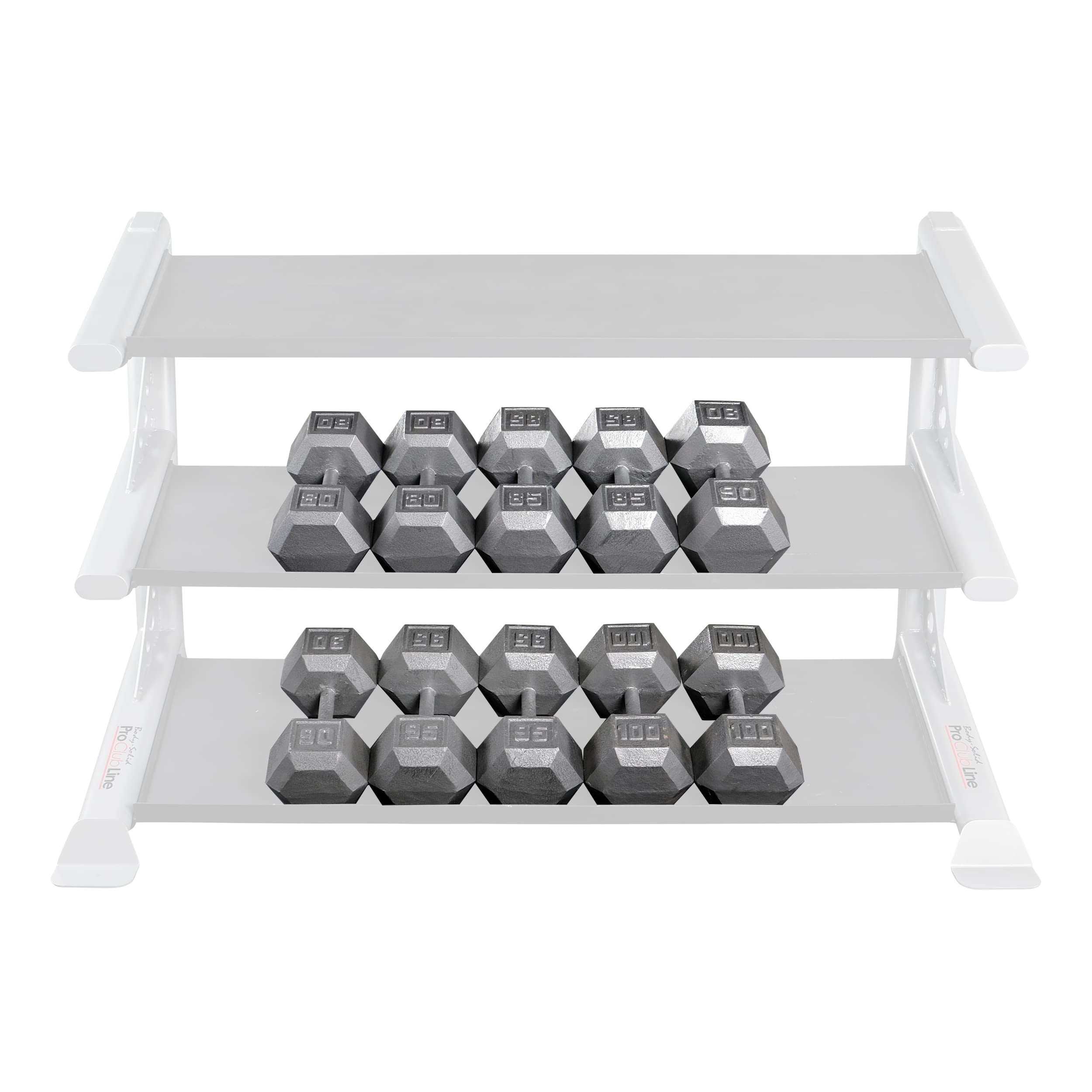 Body-Solid Cast Iron Hexagon Dumbbell Set - Adjustable Hand Weights for Men & Women - Strength Training & Bodybuilding Equipment for Home Gym - Perfect for Weight Lifting, CrossFit & Fitness Workouts