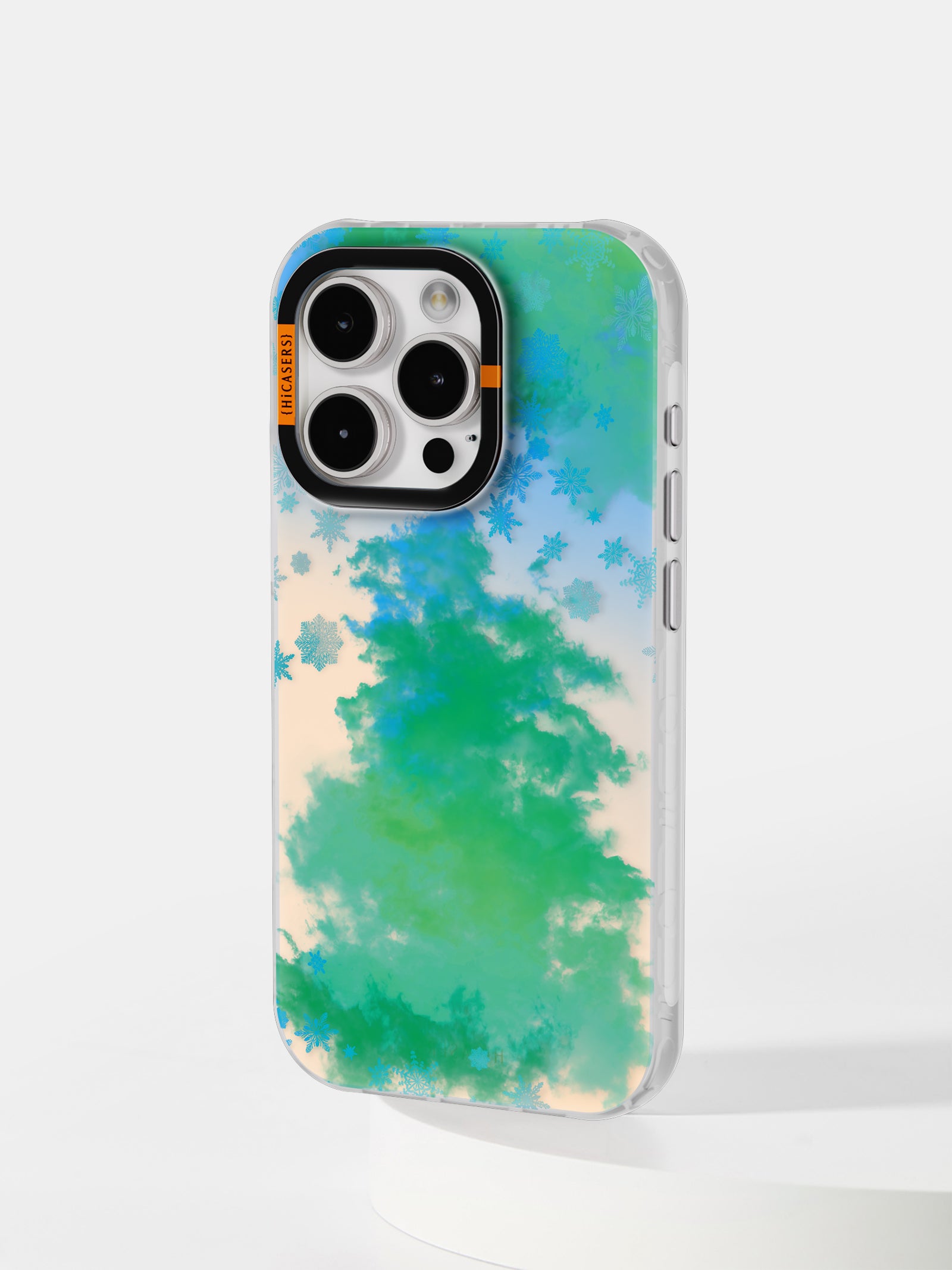 Iridescent Green and Blue Foggy Christmas Tree Phone Case - Perfect for Holiday Gifts & Winter Decorations