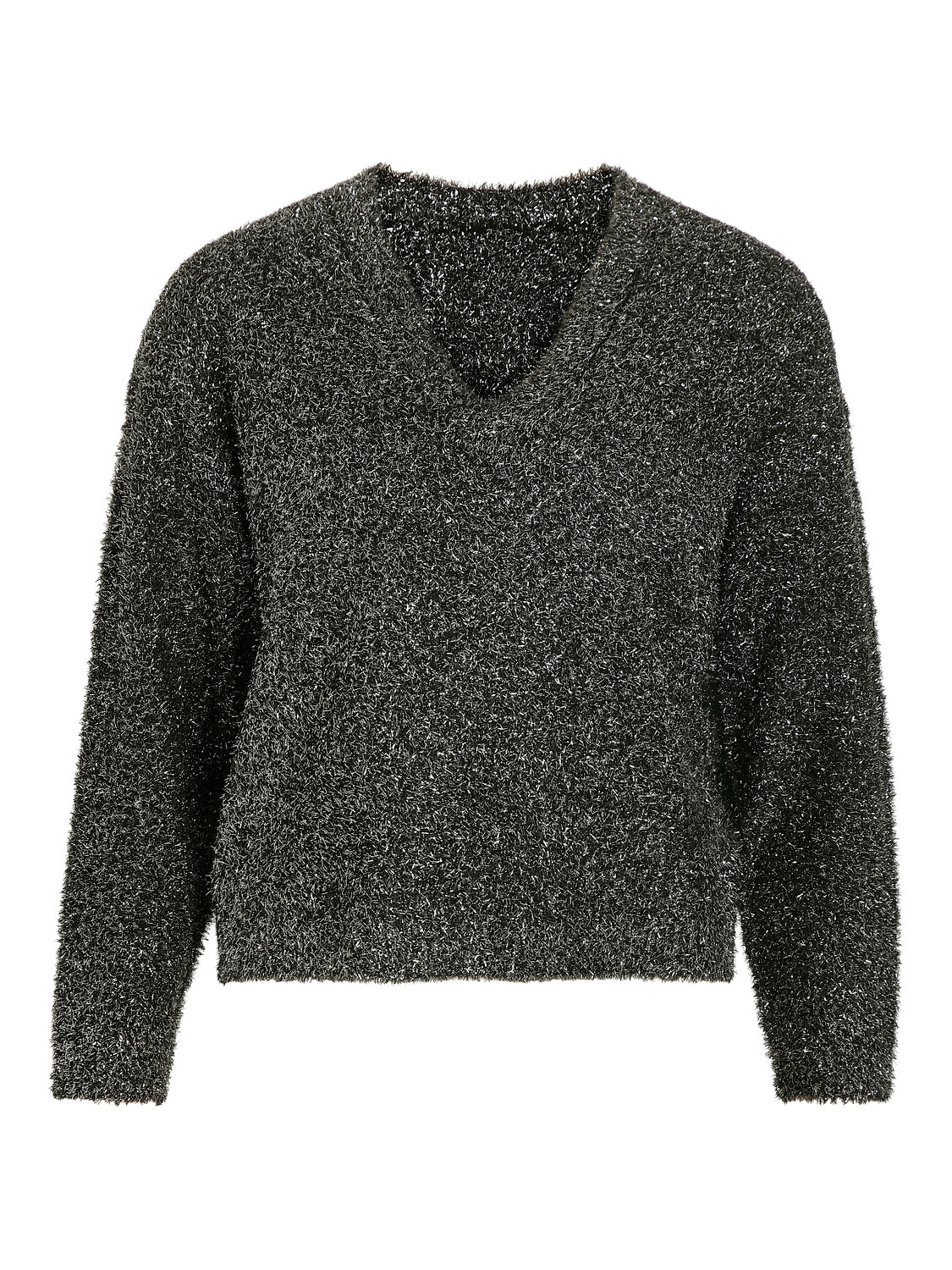 Caso Glitter Jumper Women's Sparkly Sweater (Black Beauty/Silver) - Perfect for Christmas Parties & Night Out