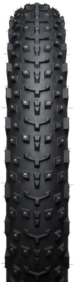 45NRTH Dillinger 4 Studded Bike Tires - 26 x 4 Tubeless Black 60TPI with 240 Carbide Steel Studs for Winter Cycling, Fat Tire Biking & Snow Trails