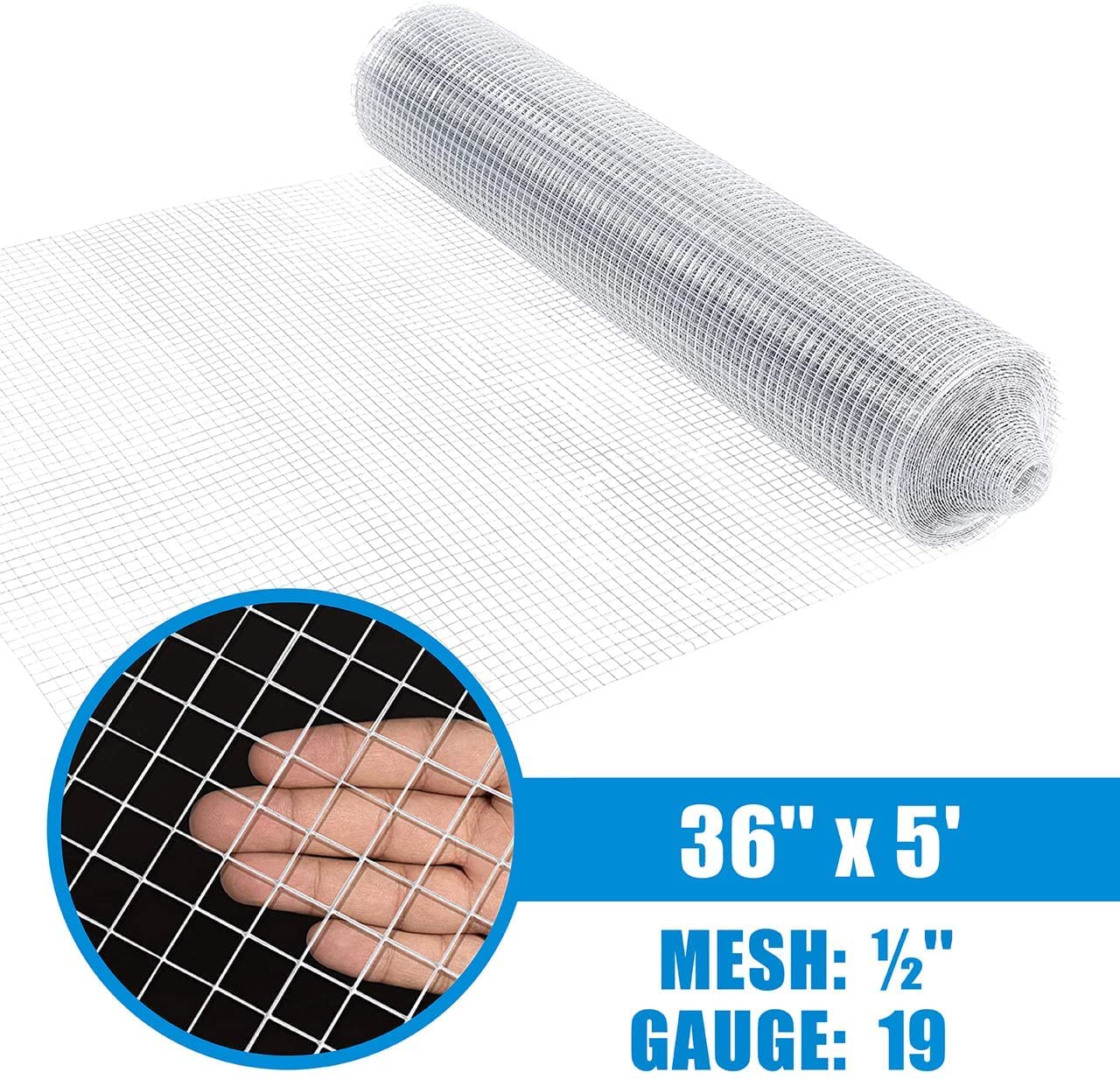 19 Gauge Hot-Dipped Galvanized Hardware Cloth - 1/2