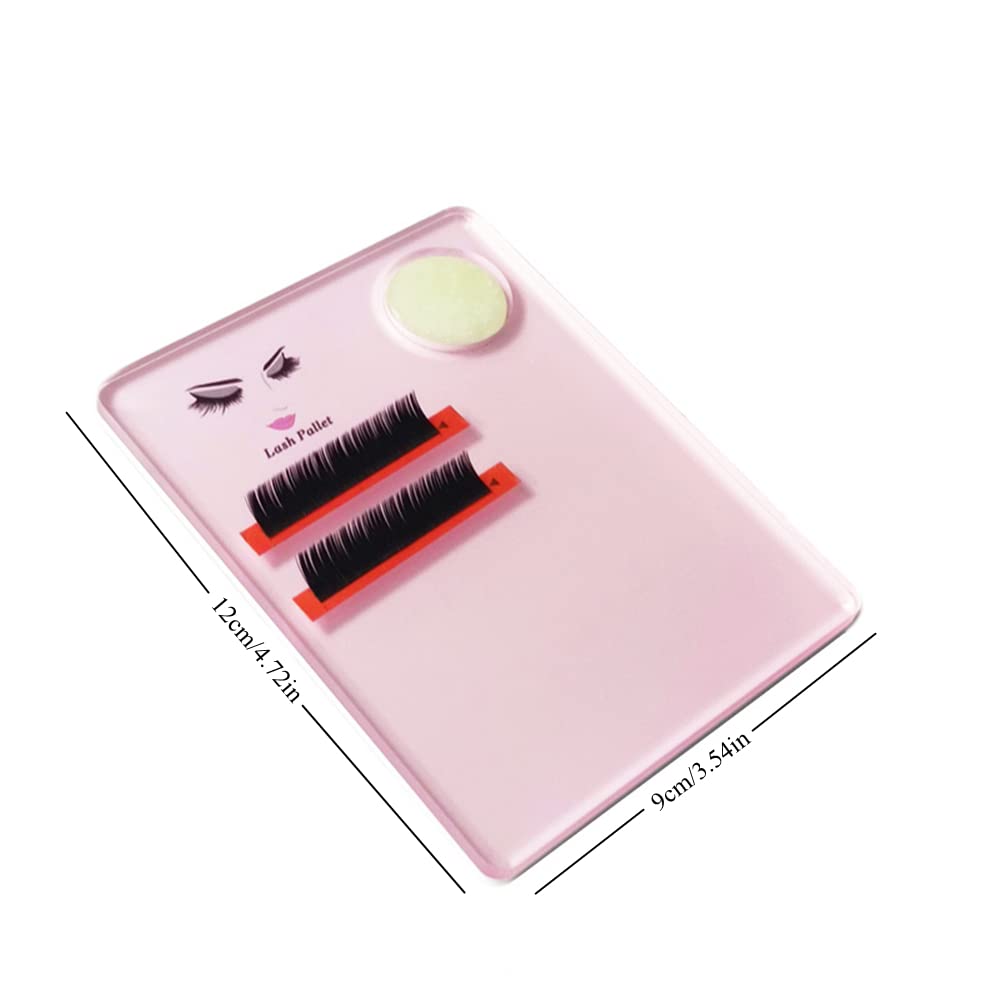Professional Acrylic Eyelash Extension Tray - False Eyelash Organizer with Jade Stone Design, Pink Lash Grafting Pad for Salon & Home Use - Perfect for Lash Artists & DIY Beauty Enthusiasts