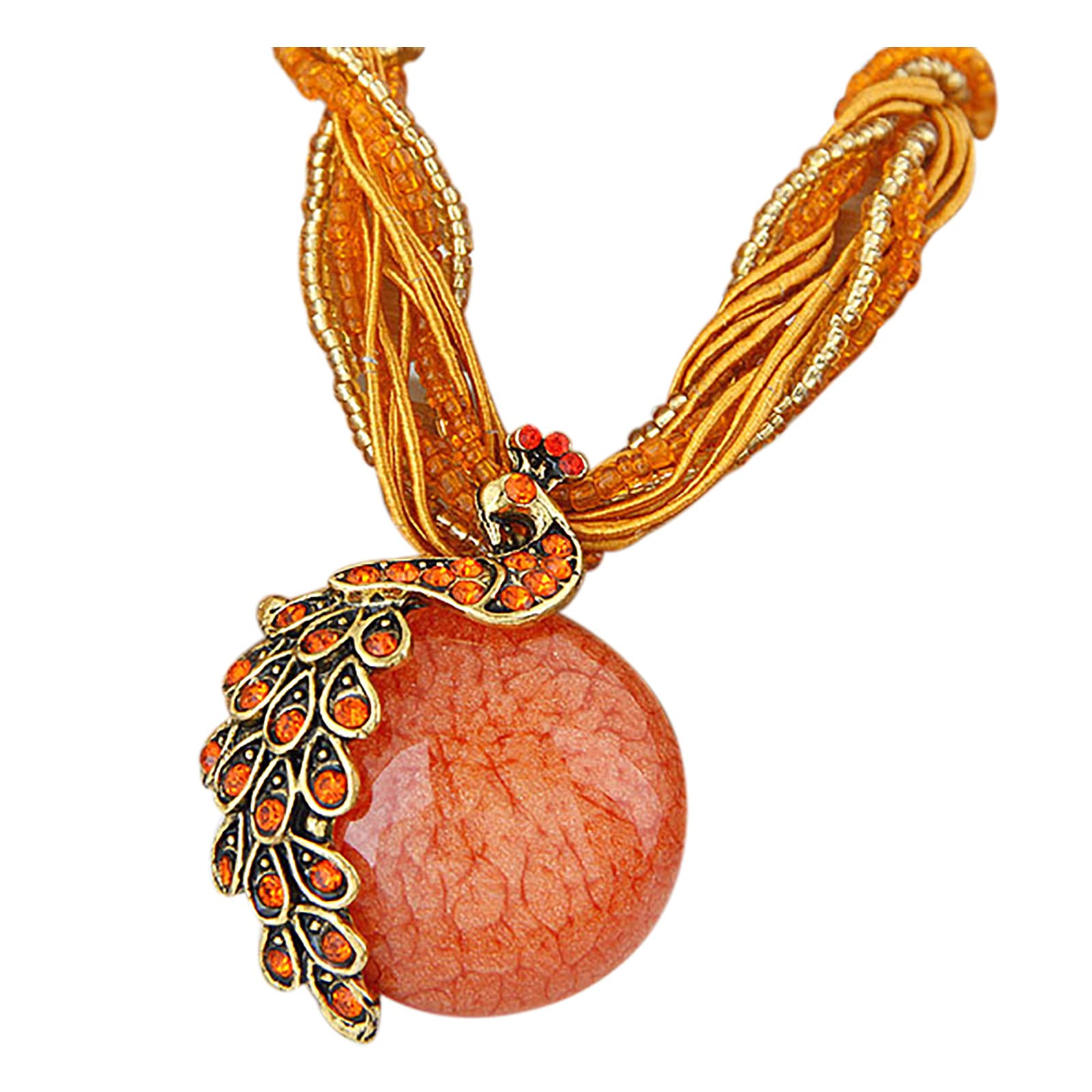 Peacock Necklace Pendant - Bohemian Rhinestone Jewelry for Women | Gift for Her, Party & Wedding Accessories