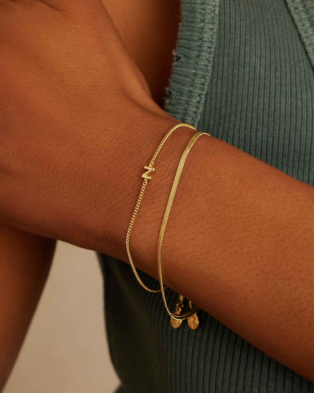 Wilder Mini Alphabet Bracelet - Personalized Initial Letter Bracelet for Women & Girls - Trendy Stackable Jewelry for Everyday Wear & Gifts