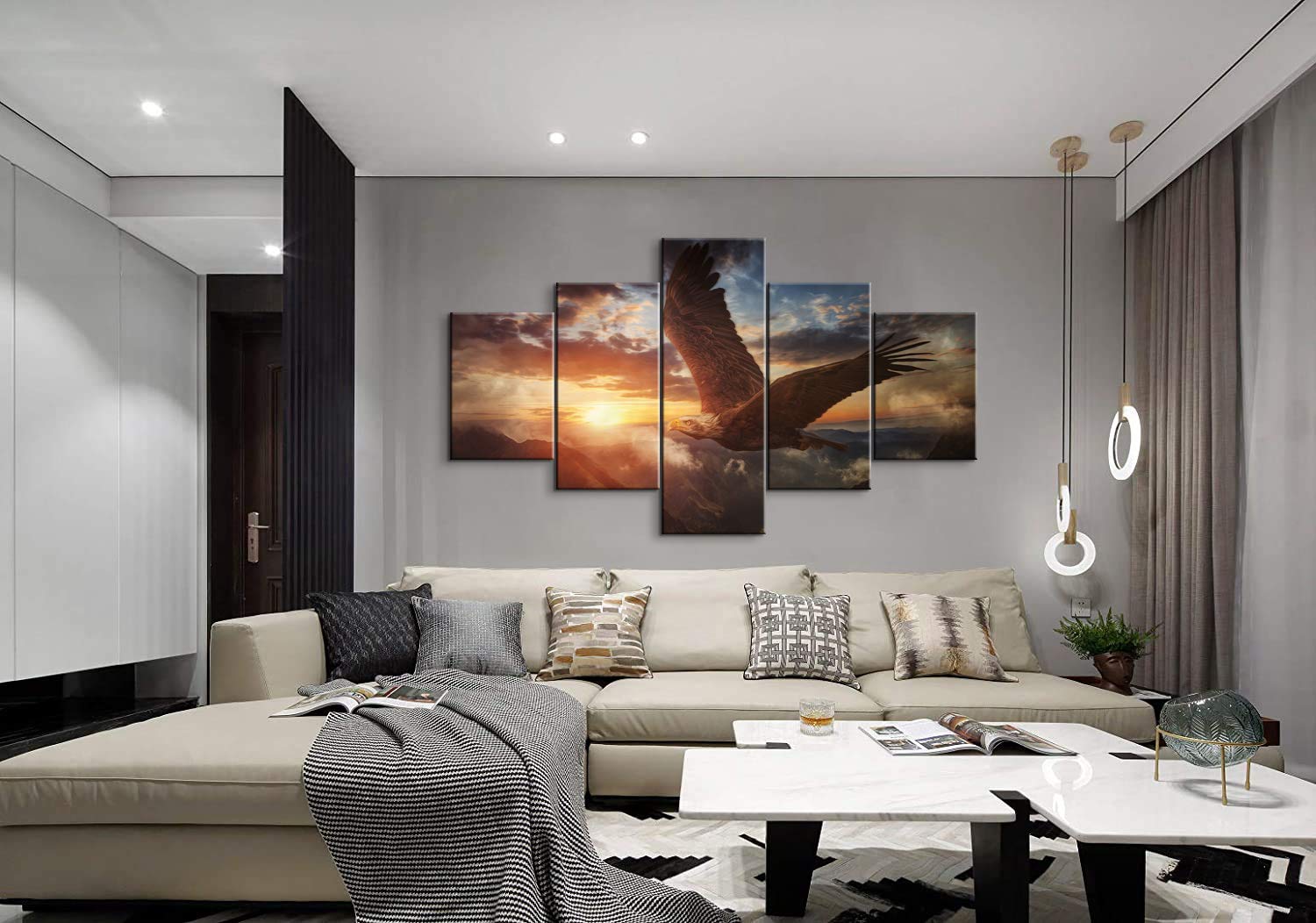 5-Piece Eagle & Animal Wall Art Set - 70