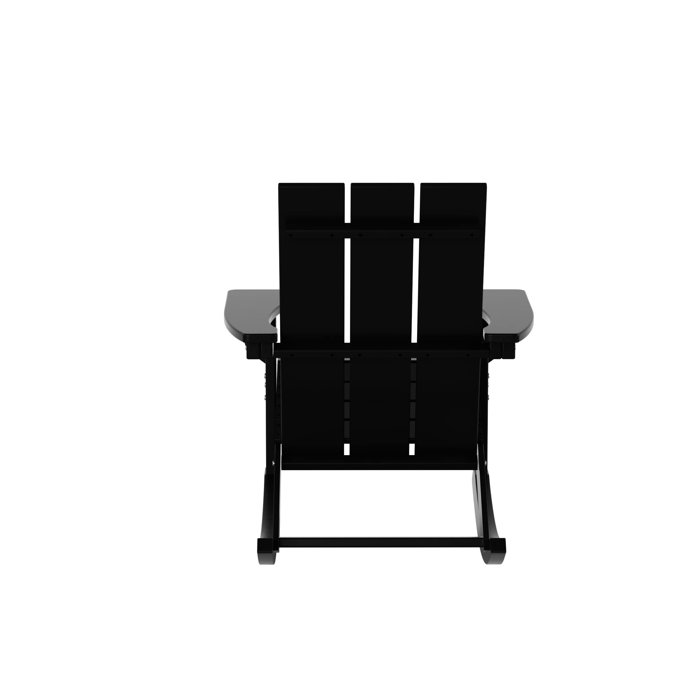 WO Home Furniture 4-Piece Patio Rocking Chair Set - Modern Outdoor HDPE UV-Resistant Rocking Chairs for Garden, Porch & Backyard (Black) - Perfect for Relaxing, Entertaining & Outdoor Lounging