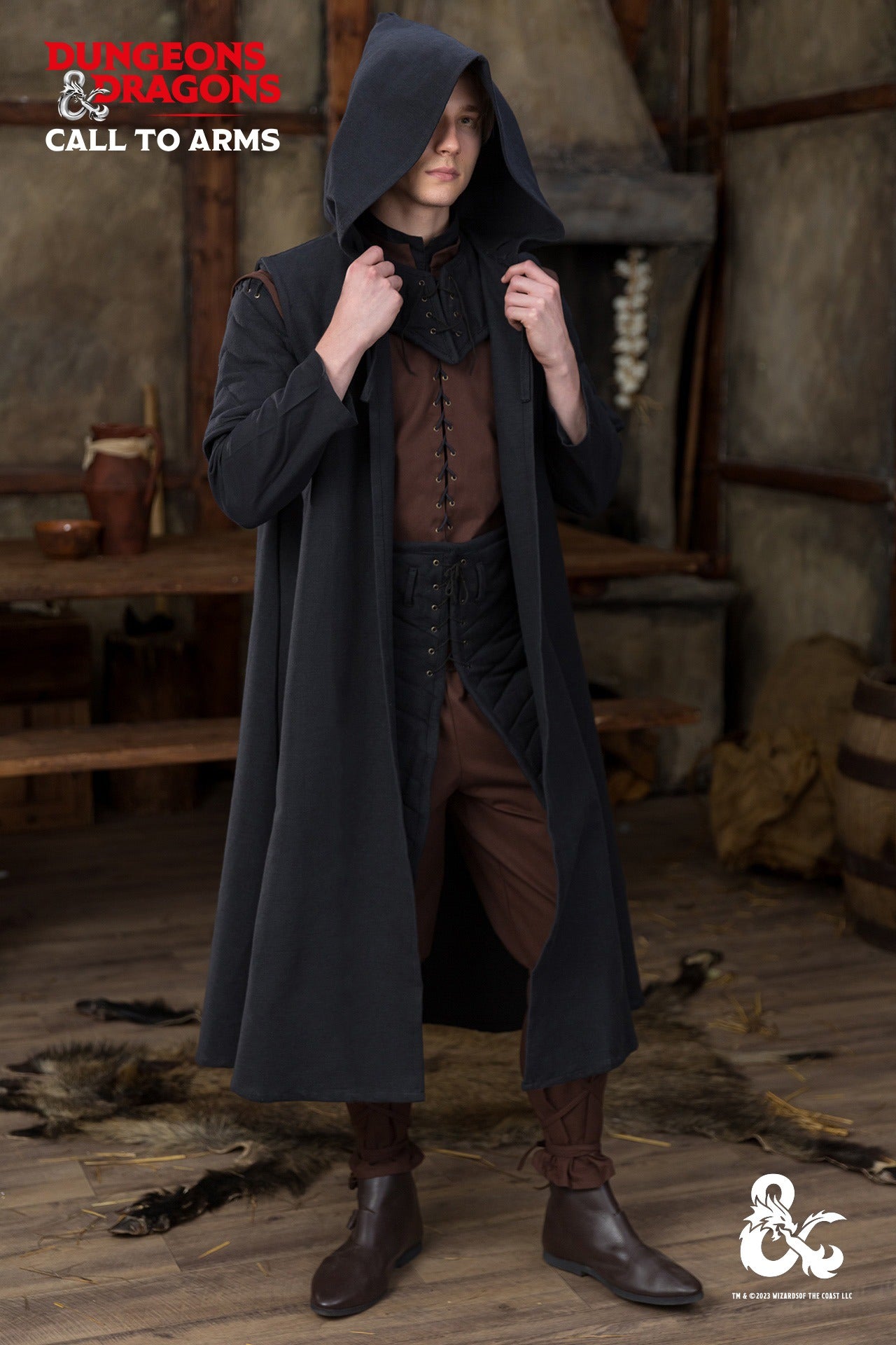 Dungeons & Dragons Ranger Costume Set - Brown & Black Medieval Fantasy Outfit for LARP, Cosplay & Roleplaying Games