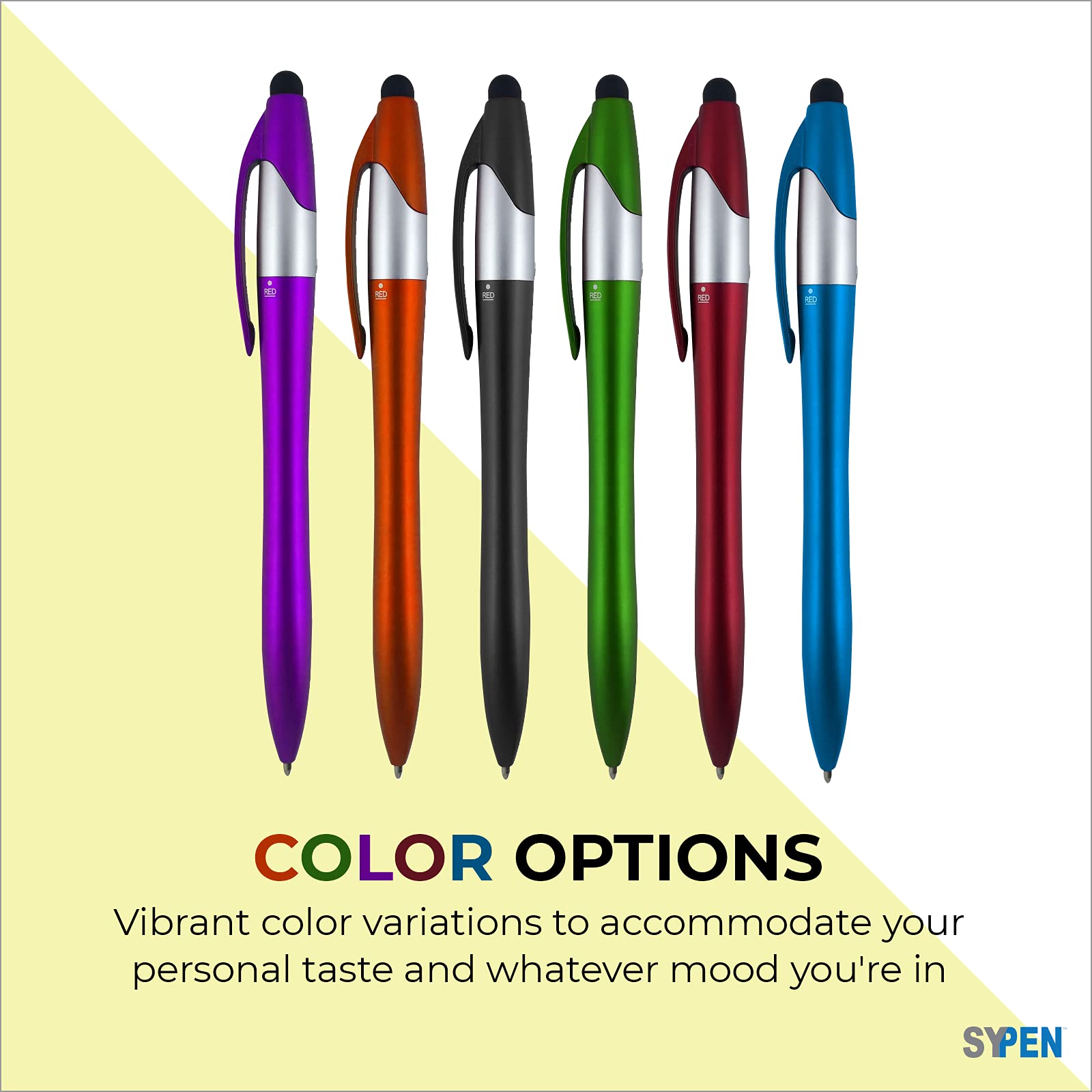 Custom Logo Ballpoint Pens - Pack of 400 (Black, Blue, Red Ink + Stylus) - Bulk Promotional Pens for Business Marketing, Trade Shows, Corporate Gifts & Events - Orange Touchscreen Stylus Pens for Office, School & Digital Devices