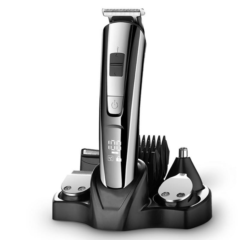 DESIAR Professional Hair Clippers for Men - Cordless Electric Beard Trimmer with LCD Display, Nose Ear Eyebrow & Body Groomer - Perfect for Home, Travel & Salon Use
