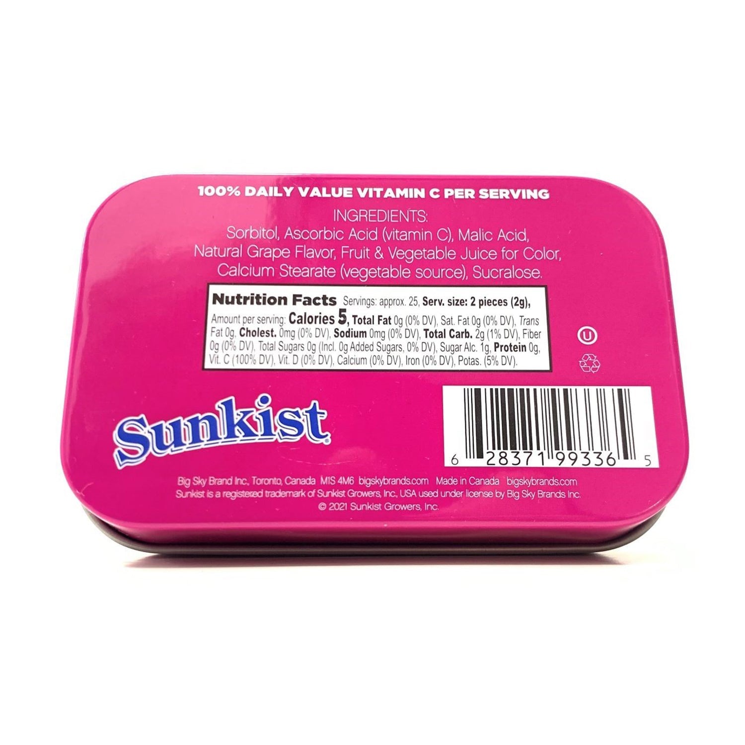 Big Sky Sour Grapeade Sugar Free Mints - 6 Count Tin | Refreshing Breath Freshener for Work, Travel & After Meals