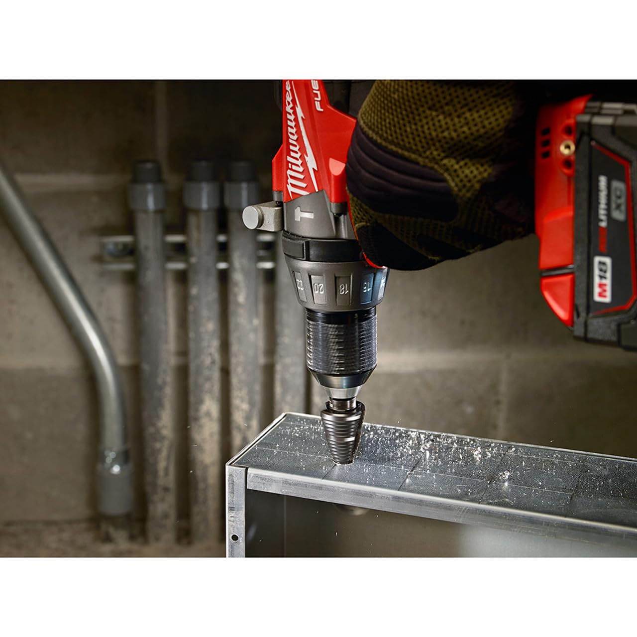 Milwaukee 48-89-9201 Step Drill Bit Set - High Speed Steel Multi-Size Hole Cutter for Metal, Wood & Plastic - Perfect for HVAC, Electrical & Plumbing Projects