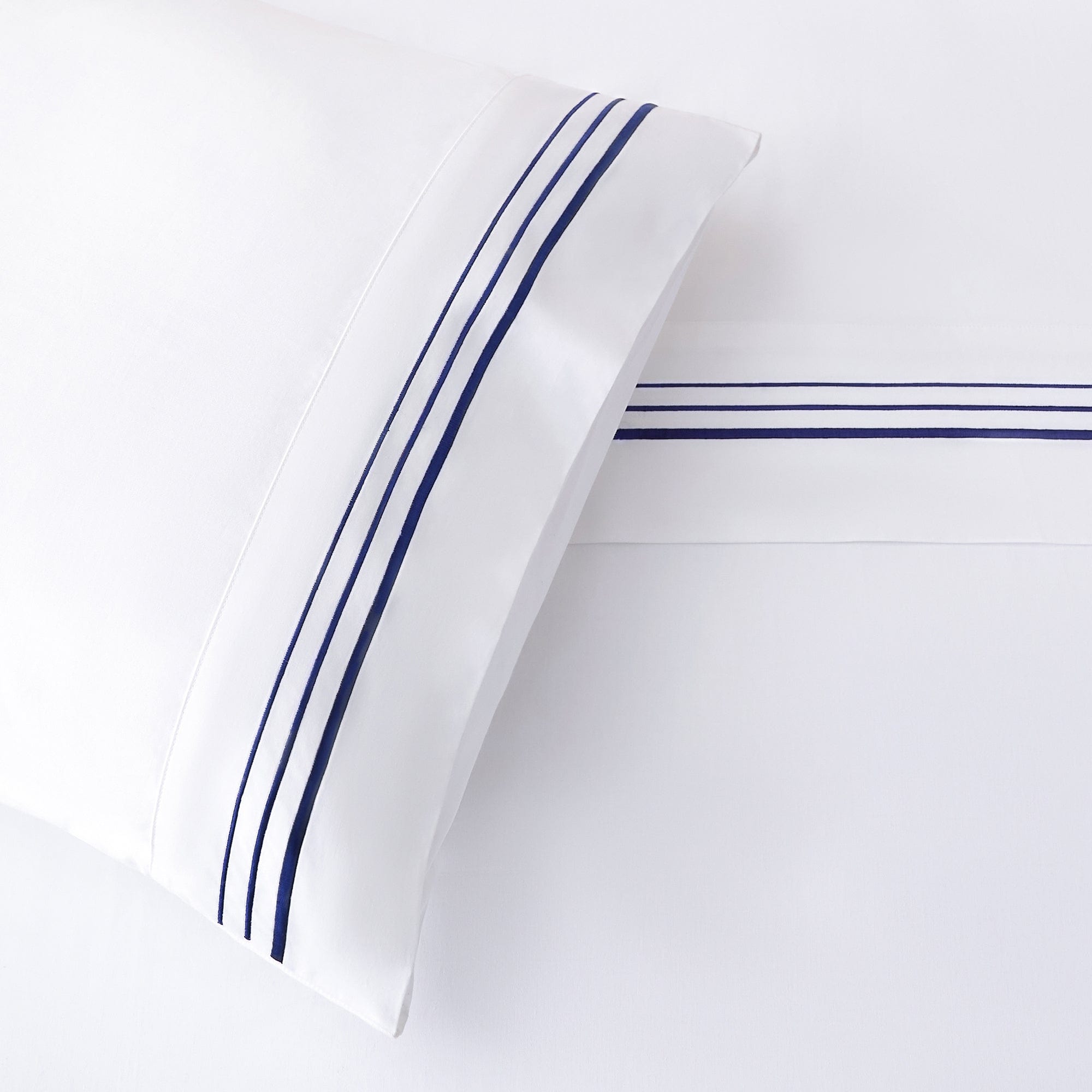 Luxury 350 Thread Count Border Embroidery Sheet Set - Queen Size Bedding with Floral Design - Perfect for Master Bedroom, Guest Room & Hotel Use