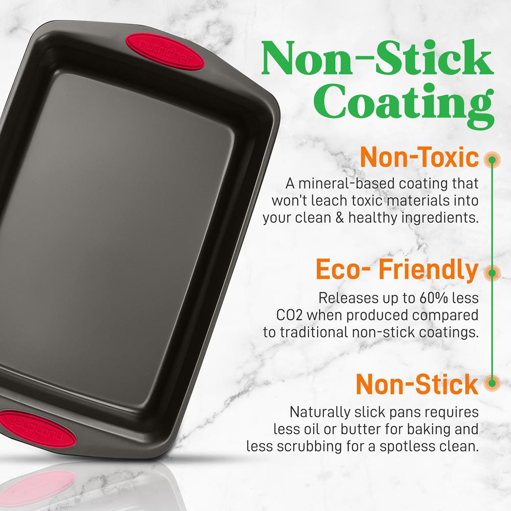 Non-Stick Baking Pans Set for Oven - 3-Piece Cookie Sheet, Pizza Pan & Cake Pan - Perfect for Baking, Roasting & Cooking at Home