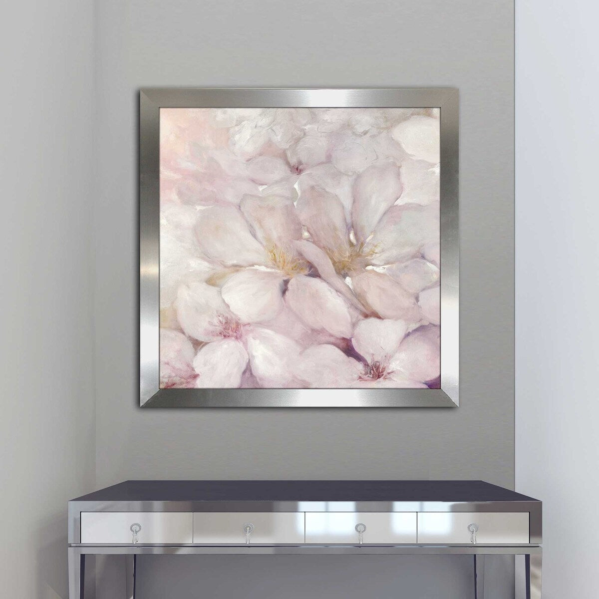 Julia Purinton Apple Blossoms II Pink Floral Art Print on Acrylic - Elegant Wall Decor for Living Room, Bedroom & Office