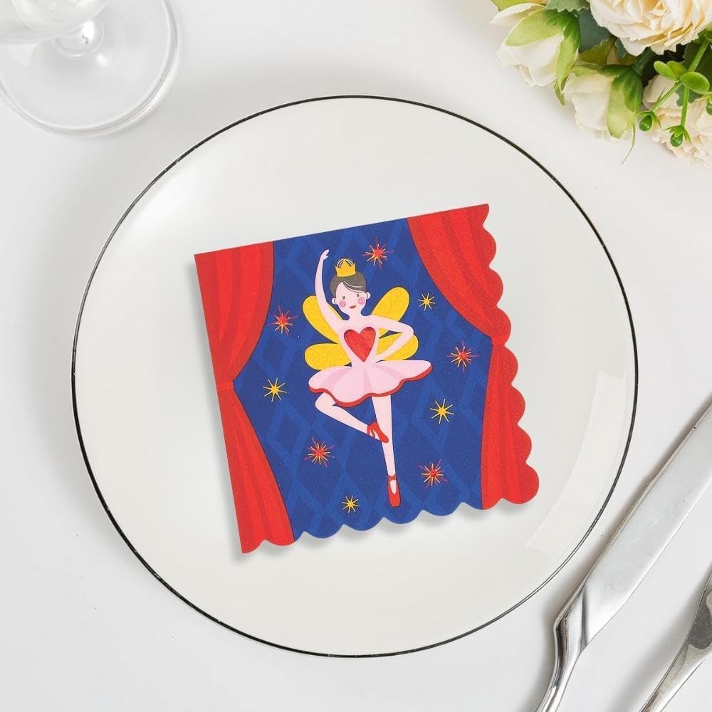 Nutcracker Themed Lunch Napkins - 16 Pack Holiday Party Supplies for Christmas Dinner & Festive Gatherings