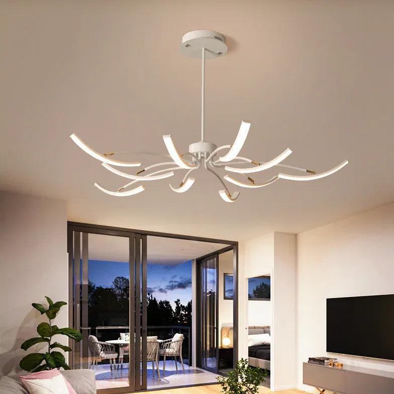 Modern Wave Shaped Pendant Light with Adjustable Arm - Elegant Hanging Lamp for Living Room, Bedroom, or Dining Area Lighting