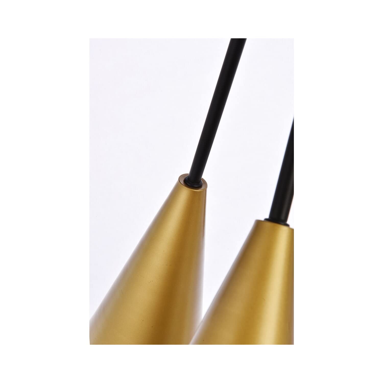 Vintage 6-Light Mid-Century Modern Pendant Light Fixture in Black & Brass - Perfect for Dining Room, Kitchen Island or Entryway Lighting
