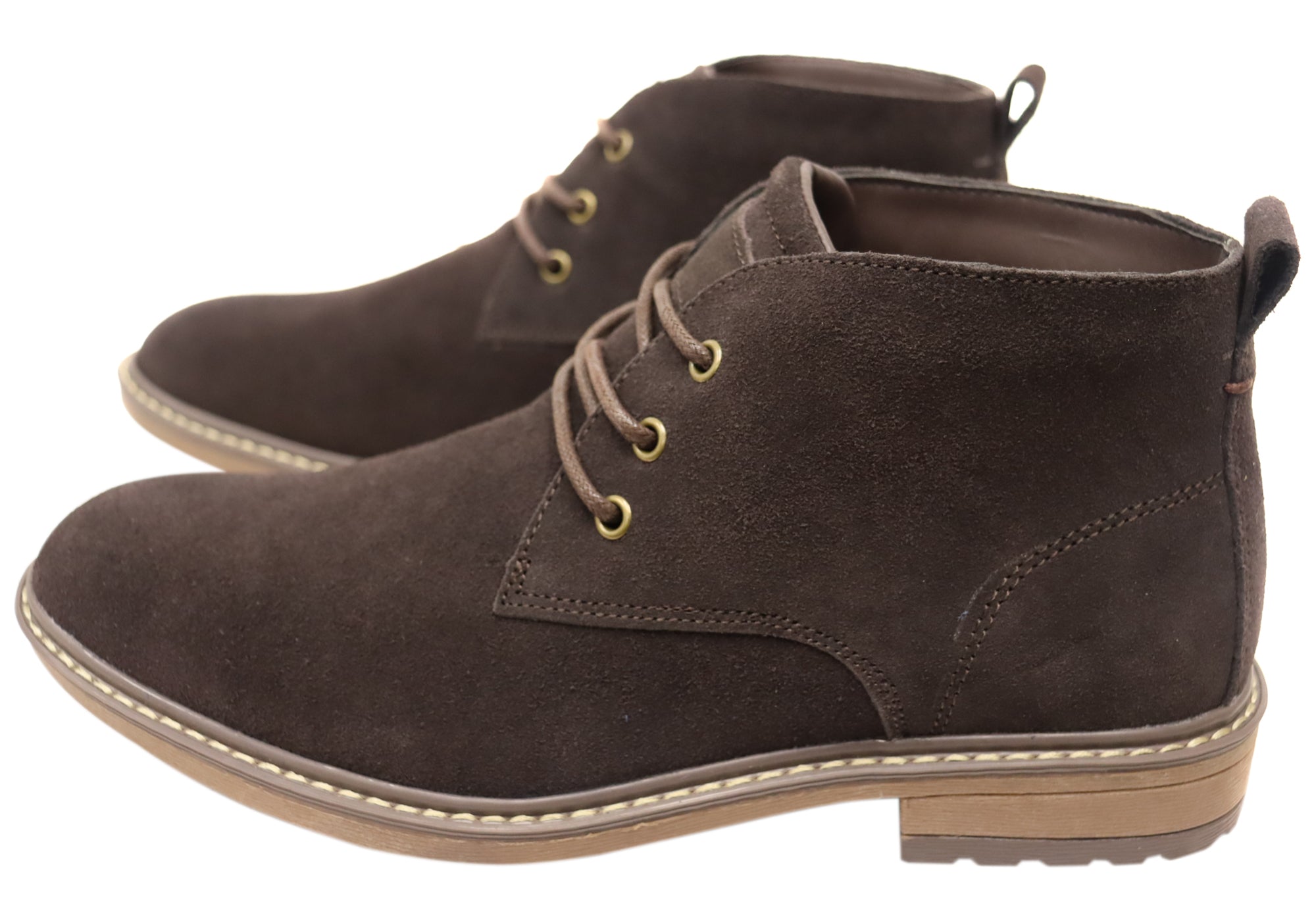 Boris Men's Leather Suede Lace-Up Boots - Comfortable & Durable Casual Shoes for Walking, Hiking & Everyday Wear