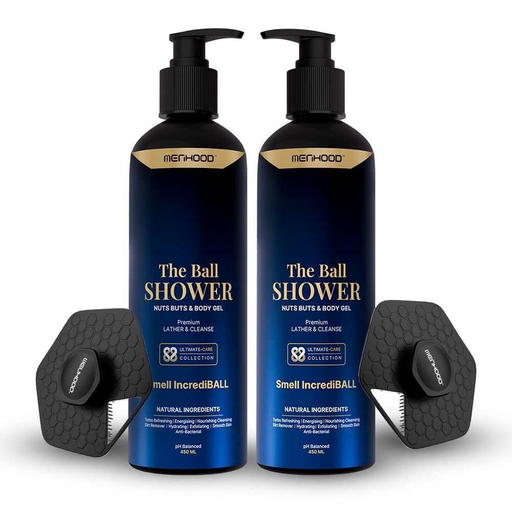 Menhood Ball Shower Gel - Natural Intimate Wash for Men | 100% Organic Aloe Vera & Witch Hazel Body Wash | Chemical-Free Luxury Bath Gel | Long-Lasting Fragrance | Perfect for Daily Hygiene & Post-Workout Refreshment