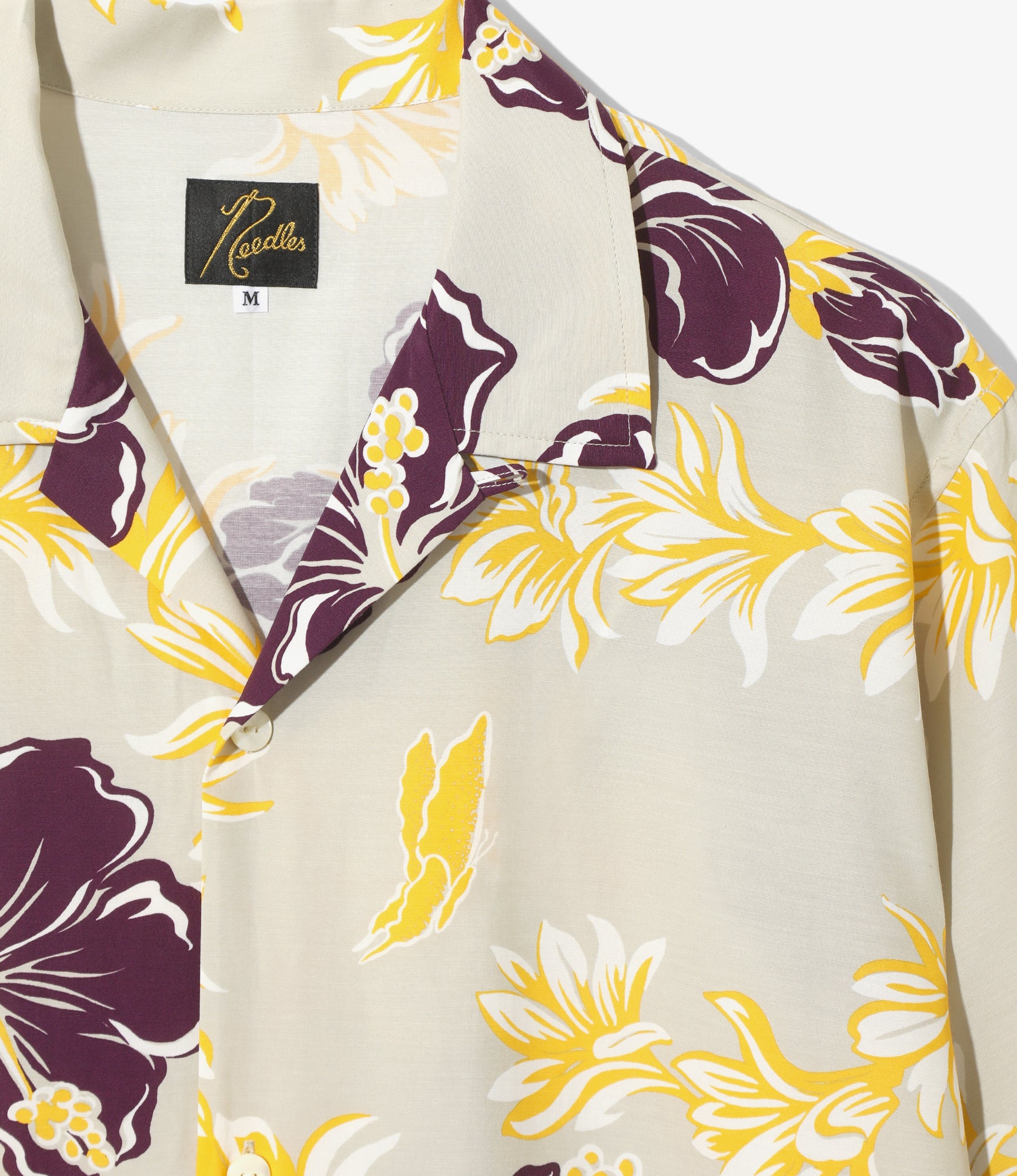 Stylish Cabana Shirt for Men - Ivory Floral Papillon Print Rayon Beach Shirt | Lightweight Summer Shirt for Vacation, Pool Party & Tropical Getaway