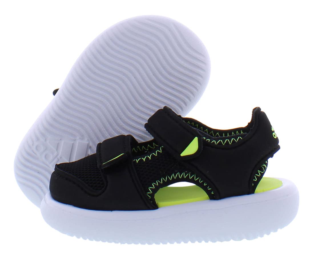 Adidas Water Sandal CT Baby Boys Shoes Size 4 - Black/Neon | Comfortable & Durable Water Shoes for Toddlers, Perfect for Beach, Pool & Outdoor Play