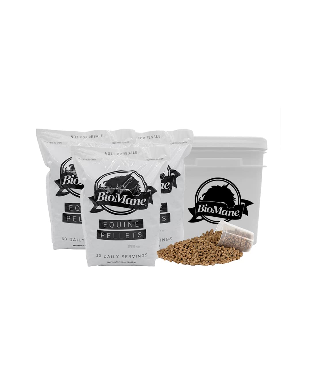 BioMane Equine Pellets - 90 Day Supply | Horse Hair Growth Supplement with Biotin & Amino Acids | Promotes Healthy Mane & Coat | Ideal for Show Horses & Daily Nutrition