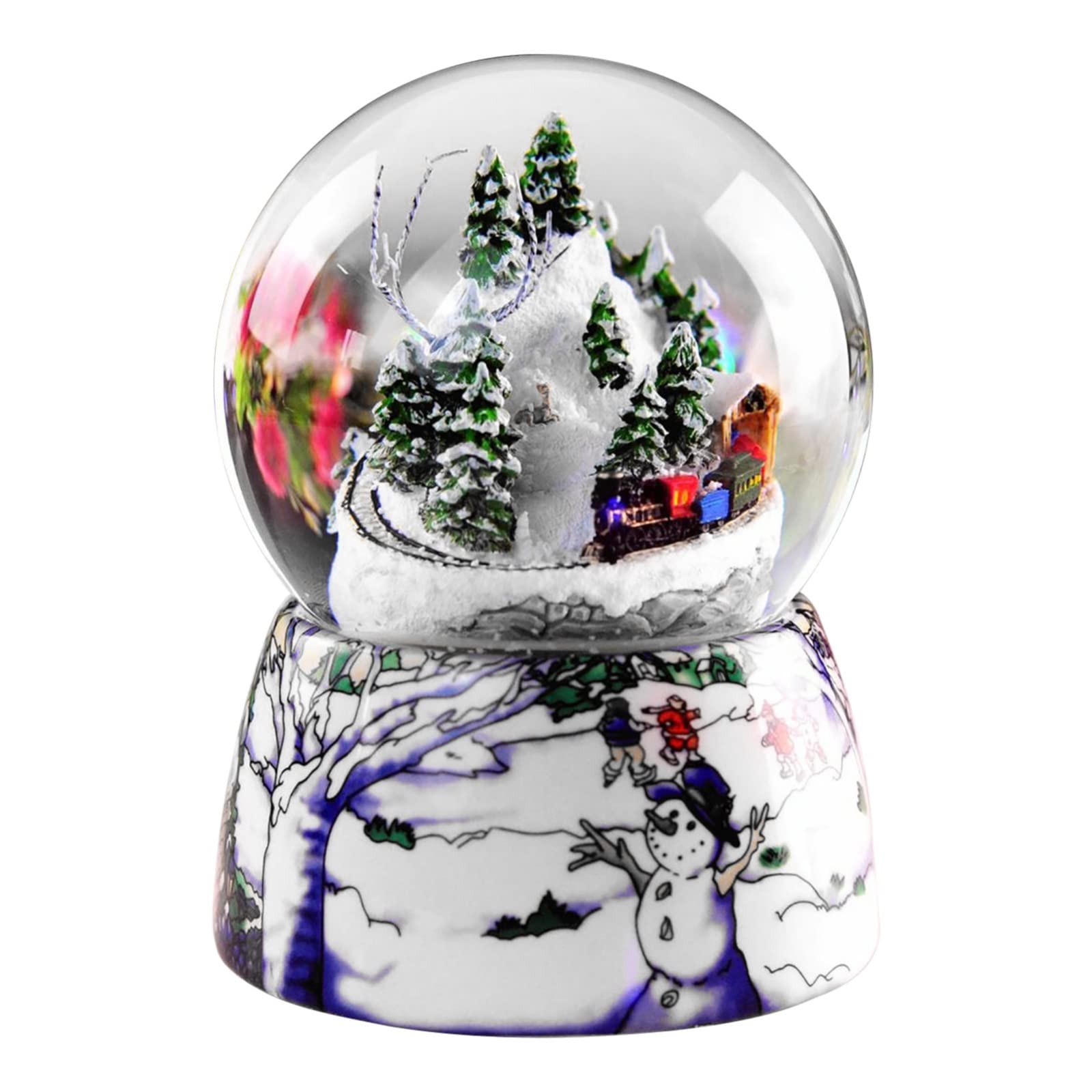 Lilili Christmas Crystal Ball Music Box with USB Charging & Rotating Light - Perfect Birthday Gift, Sky City & Spirited Away Themed Memory Keepsake (Color C) - Ideal for Holidays, Parties & Home Decor