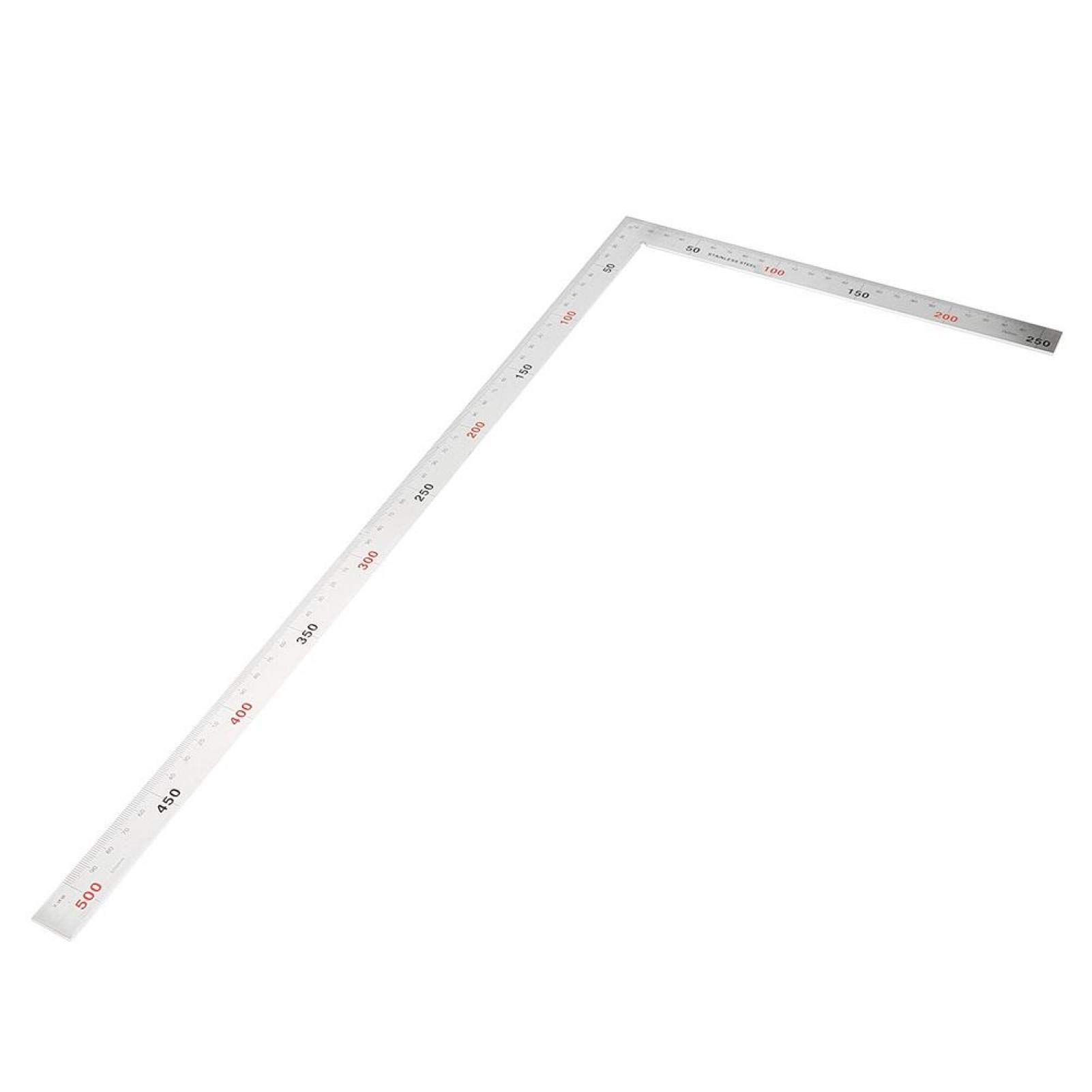 90 Degree Stainless Steel Angle Ruler - 500mm x 250mm Precision Measuring Tool for Woodworking, Metalworking & DIY Projects | Perfect for Framing, Cabinetry & Layout Work