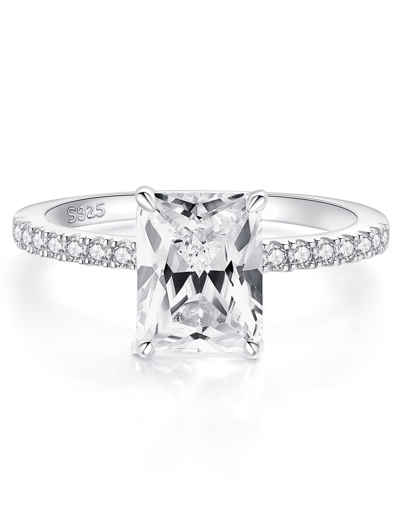 2CT Pear Shaped Engagement Rings for Women - Teardrop Sterling Silver Rings with 18K White Gold Plated Cubic Zirconia - Wedding Promise Rings for Her - Perfect for Proposals, Anniversaries & Special Occasions