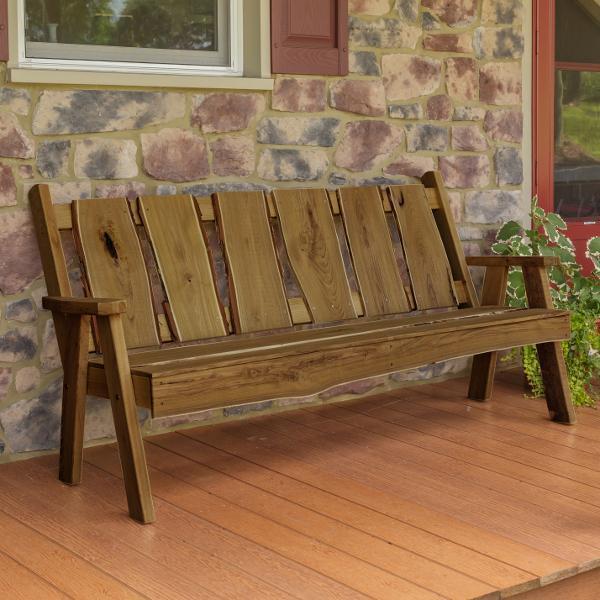 A&L Furniture Blue Mountain Timberland Garden Bench - Outdoor Wooden Bench for Patio, Garden, and Backyard - Weather-Resistant & Durable Seating
