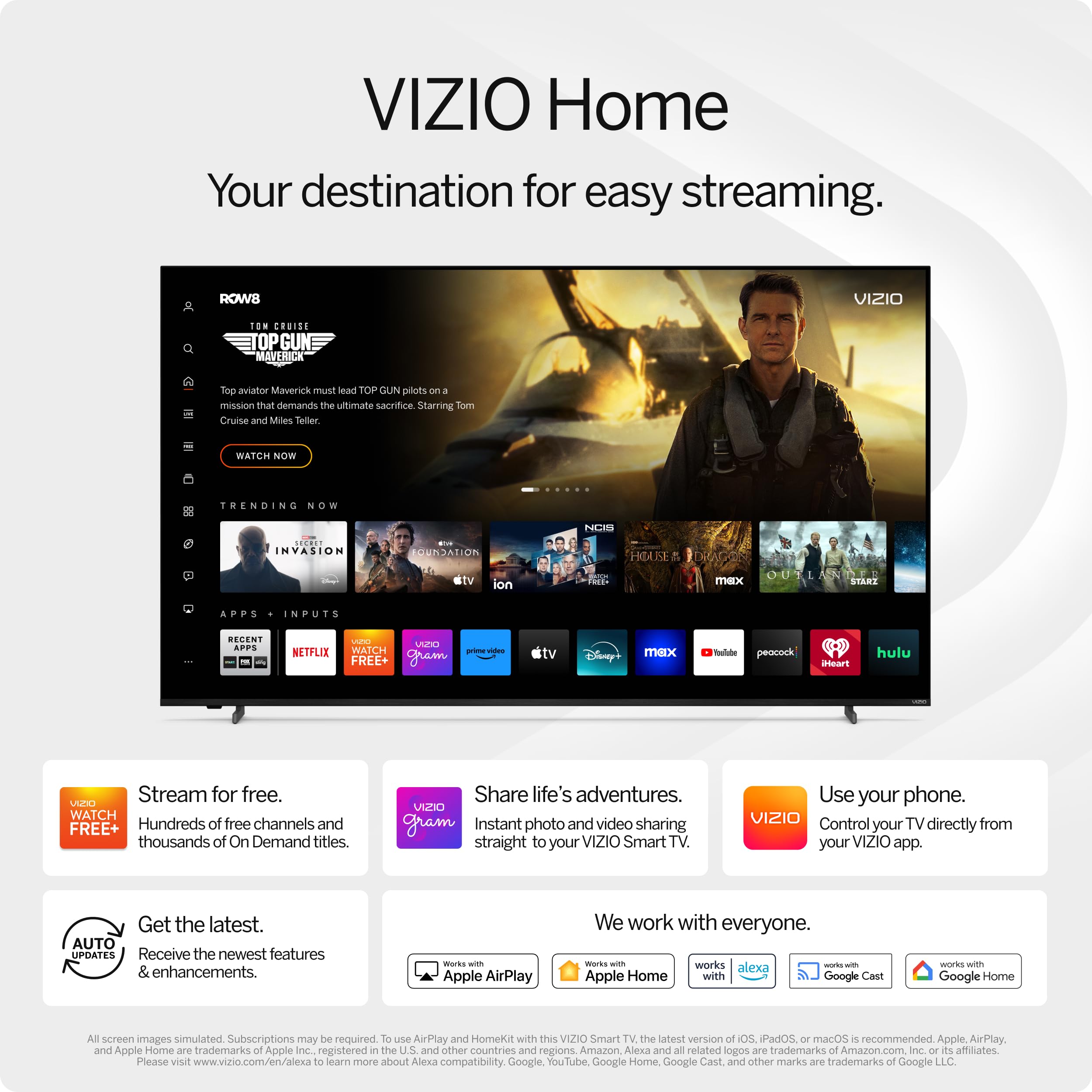 VIZIO VFD32M 32-Inch Full HD 1080p HDR Smart LED TV with Built-in WiFi, Streaming Apps & Voice Control - Perfect for Living Room, Bedroom & Home Theater Entertainment