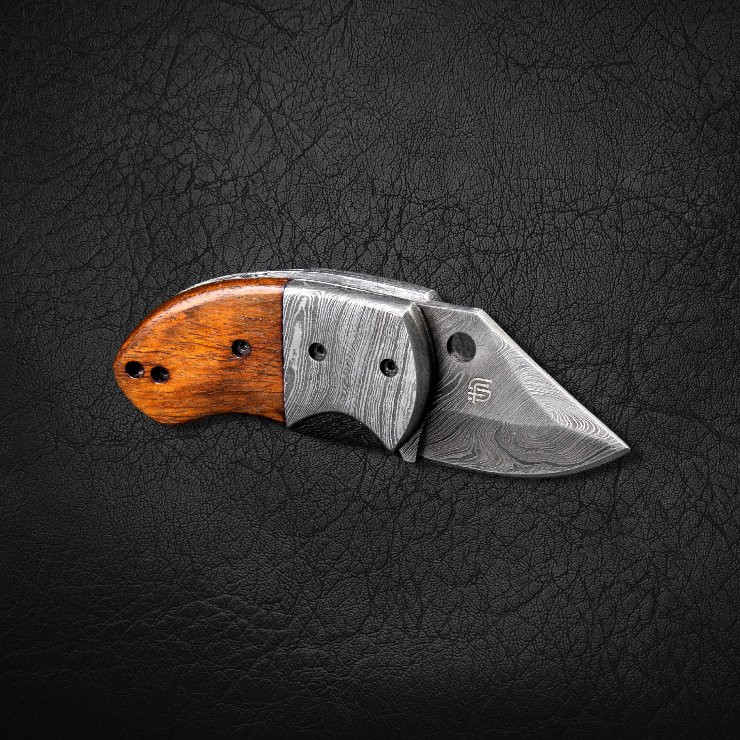 Premium Damascus Steel EDC Folding Pocket Knife - Tactical Survival Tool for Outdoor Camping, Hiking & Everyday Carry (BLEM)