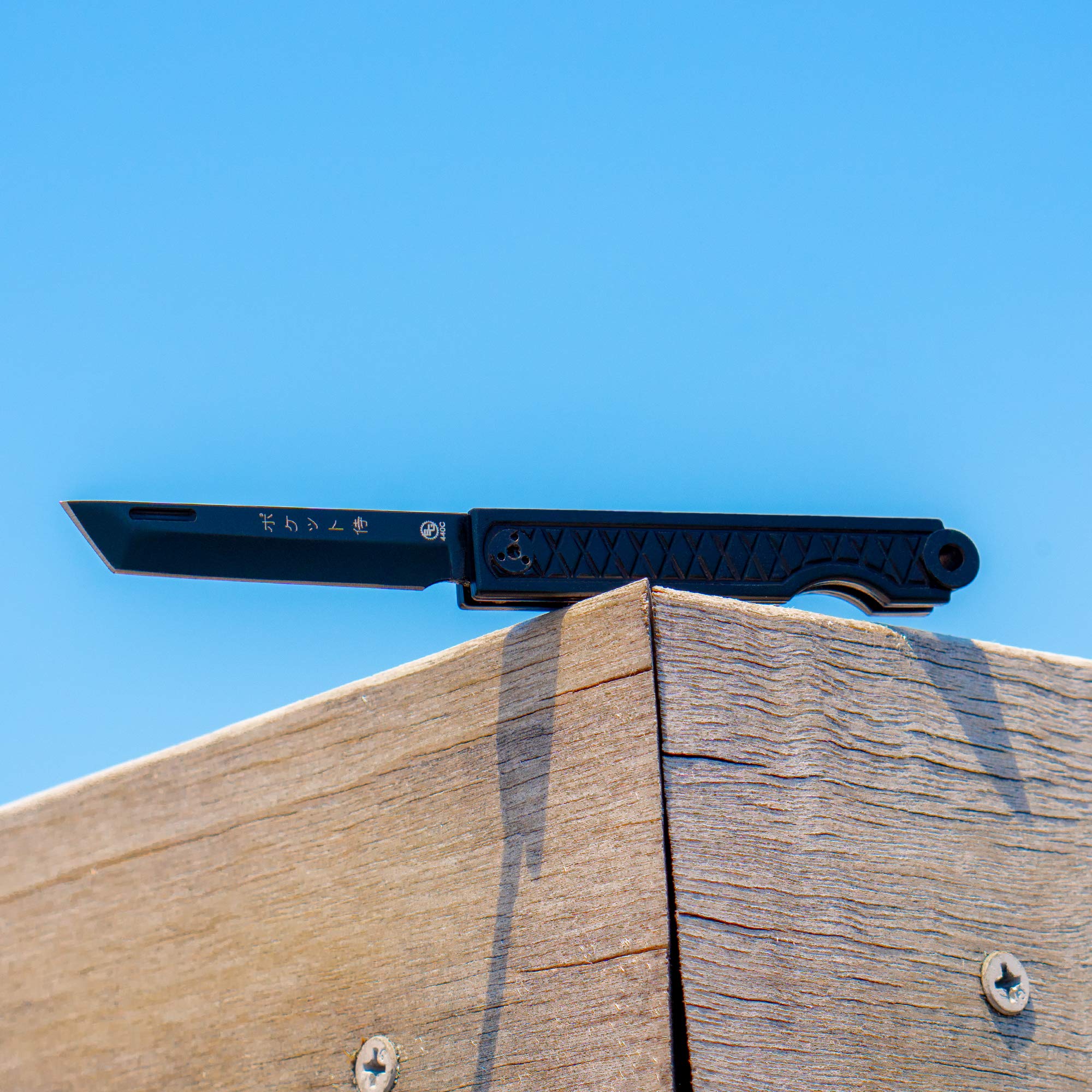 StatGear Pocket Samurai Folding Tanto Micro Knife - Slipjoint Edition | Small EDC Mini Knife | Black | Perfect for Everyday Carry, Camping, Hiking & Outdoor Adventures