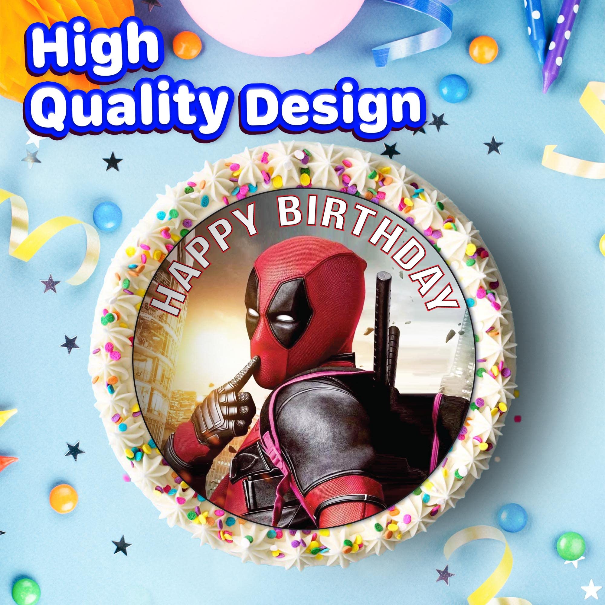 7.5 Inch Edible Cake Toppers - Red and Black Masked Birthday Party Decorations for Cakes, Cupcakes & Desserts | Perfect for Themed Parties, Halloween & Special Celebrations