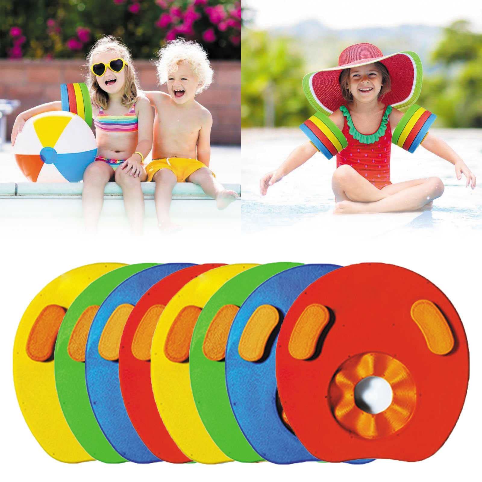 Gigesute 8 Pcs Swimming Bracelets Set - EVA Foam Floating Wristbands for Kids & Adults, Pool & Beach Swim Training Aids - Perfect for Swimming Lessons, Water Safety & Summer Fun