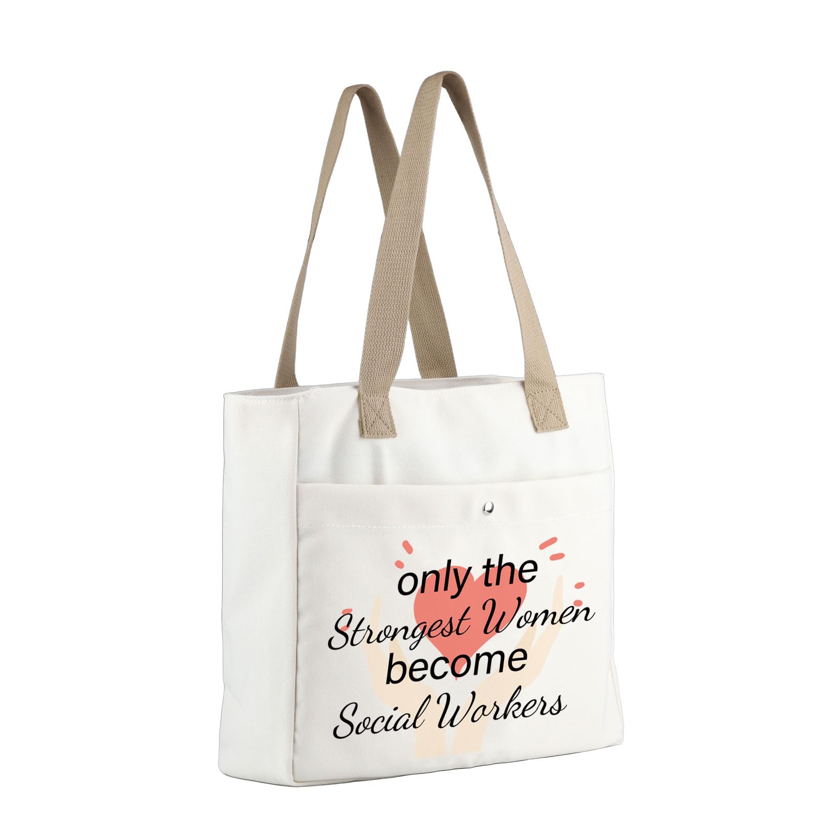MBMSO Social Worker Tote Bag for Women - Durable Canvas Shoulder Bag - Perfect Social Work Appreciation Gift & Graduation Present - Ideal for Work, School, Shopping & Daily Commute