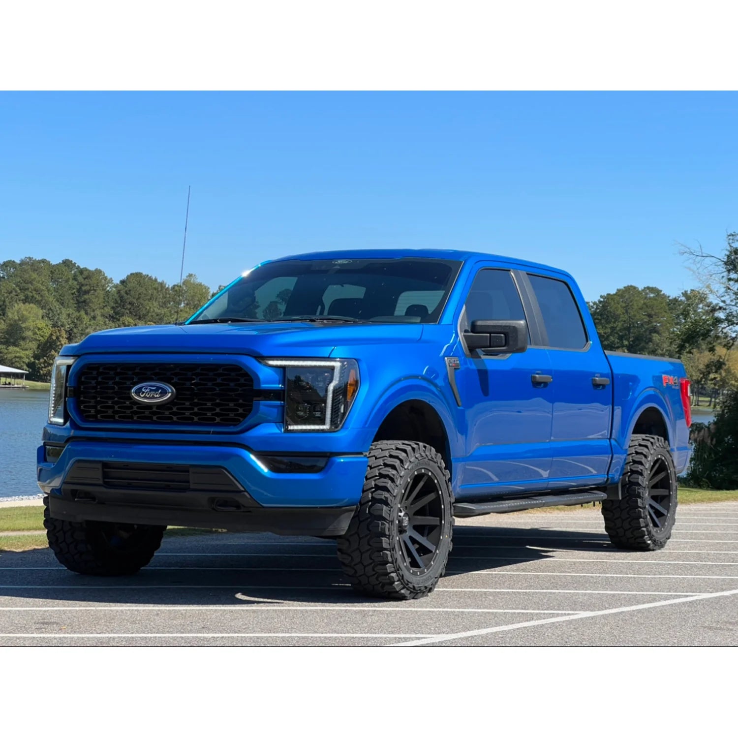 Ford F150 2021-2023 LED Headlights - Ultra Bright Hi/Low Beam, Smooth OLED DRL, Scanning Amber Turn Signals - Direct Replacement for OEM Halogen Headlights (Smoked/Black) - Upgrade for Night Driving & Off-Road Adventures